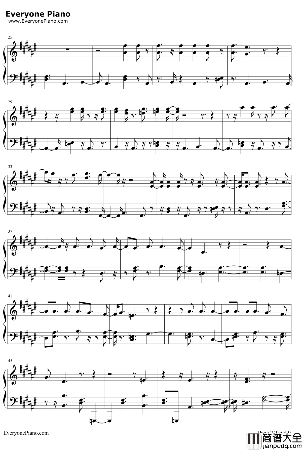 Summer_Bummer钢琴谱_LanaDelRey