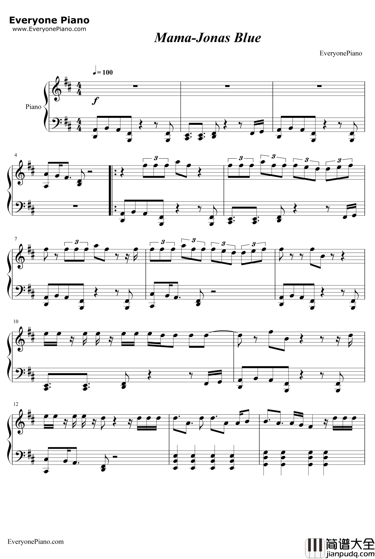 Mama钢琴谱_JonasBlue