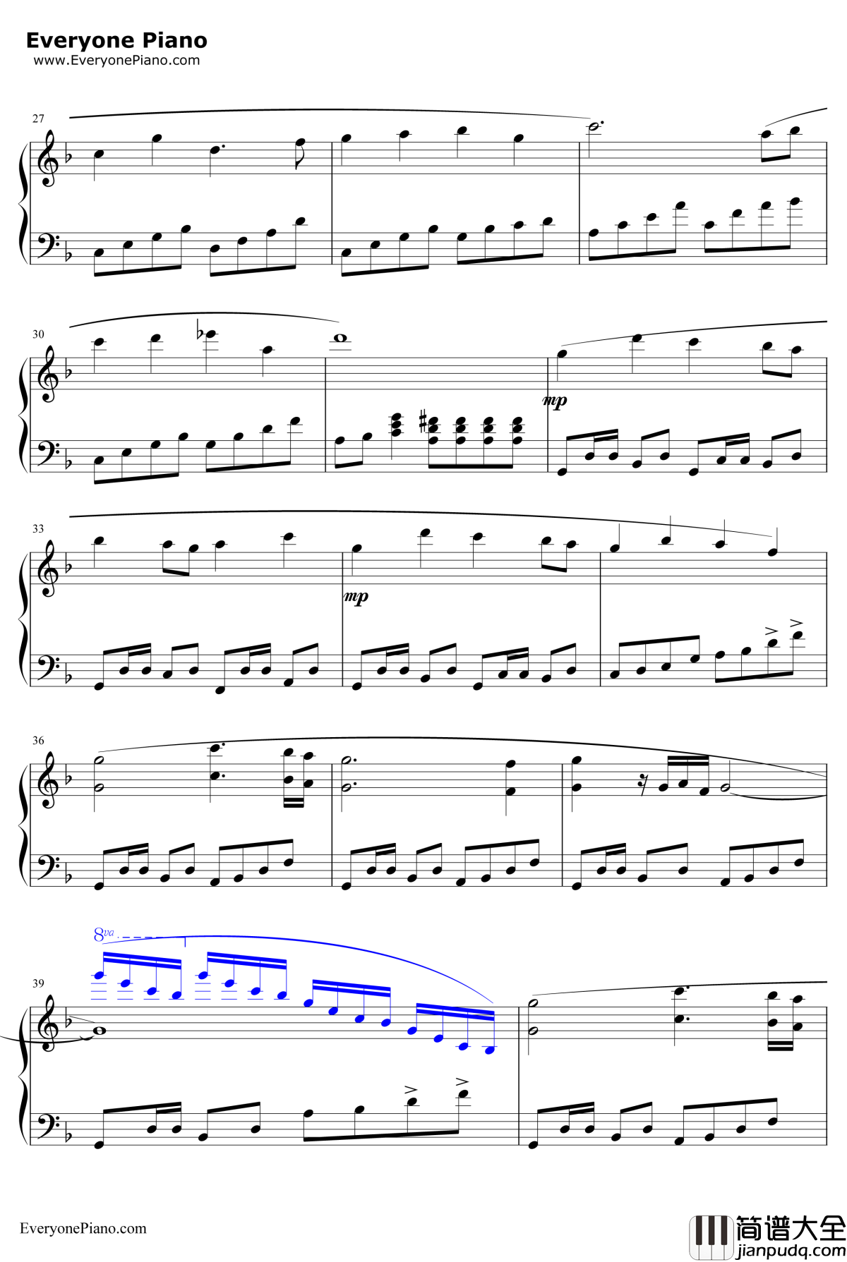 命运之夜钢琴谱_川井宪次_FateStayNightOST