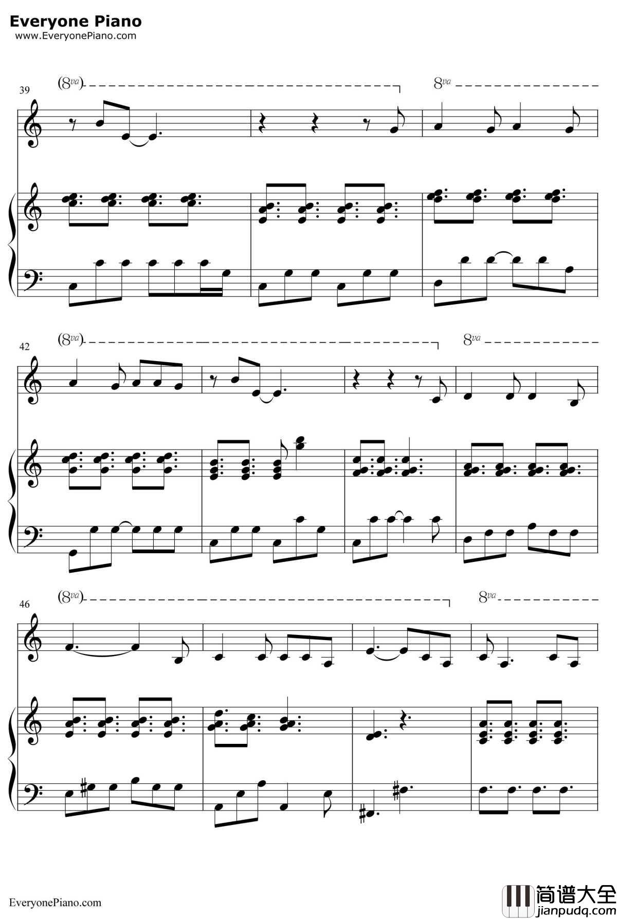 我要我们在一起钢琴谱__邓紫棋