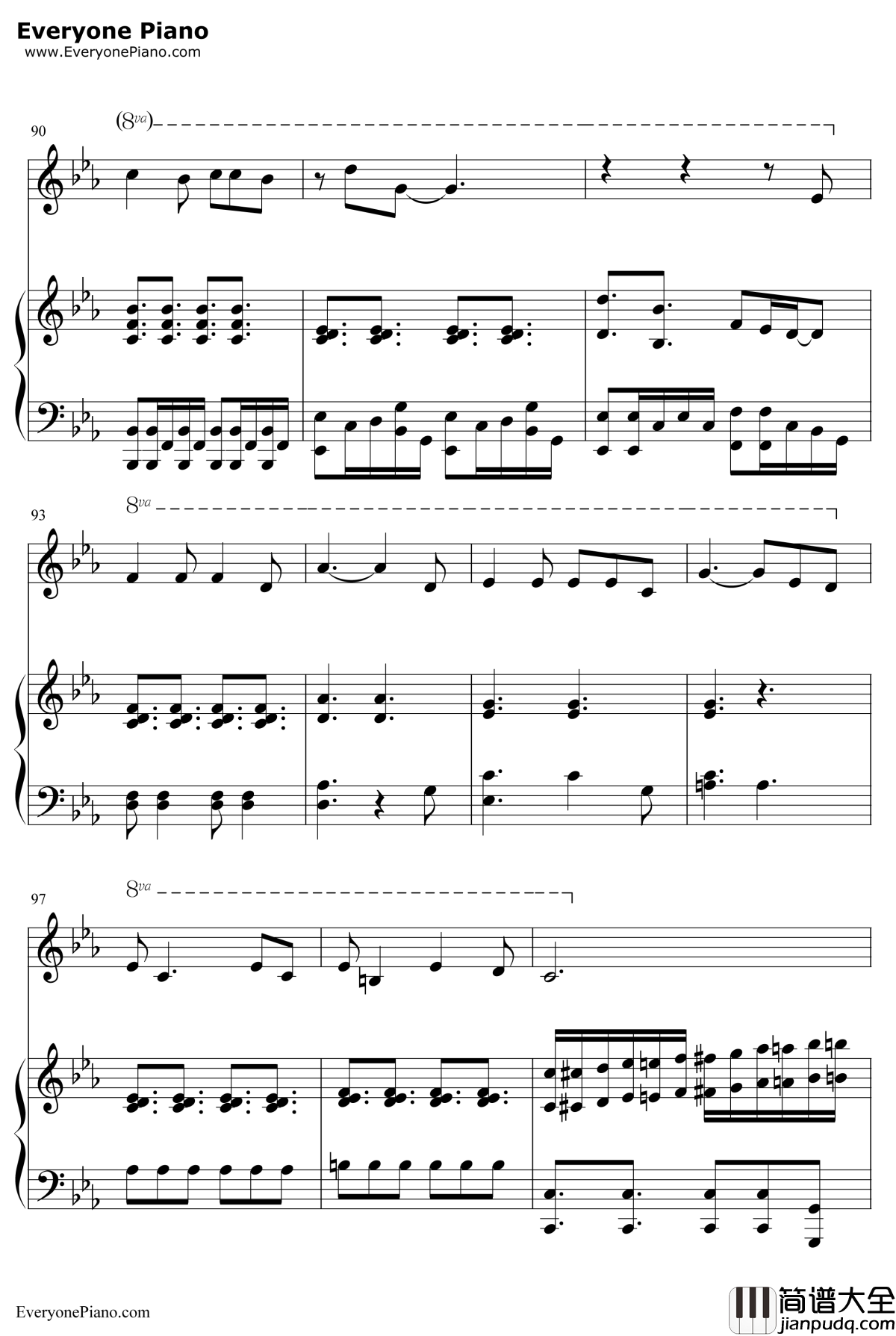 我要我们在一起钢琴谱__邓紫棋