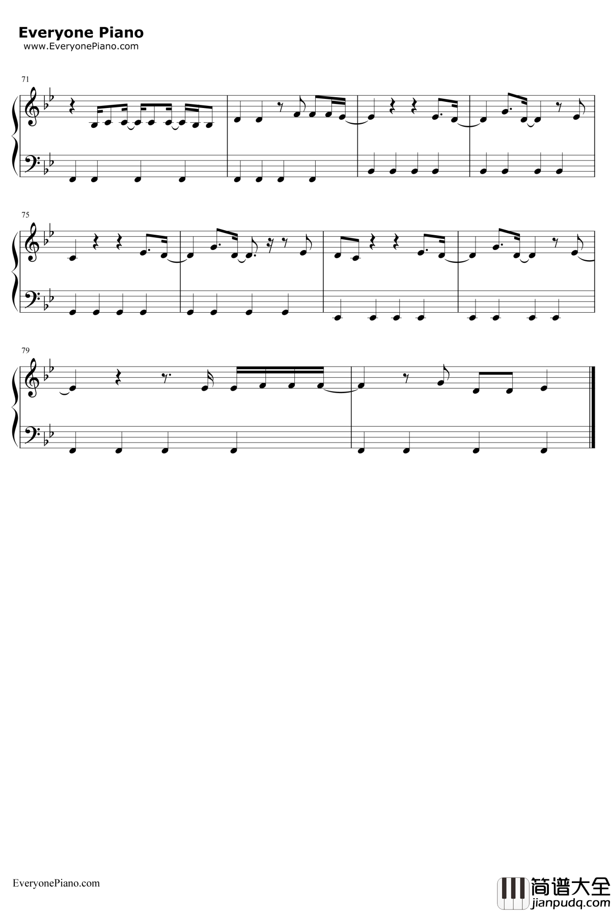 Friends钢琴谱_JustinBieberBloodPop