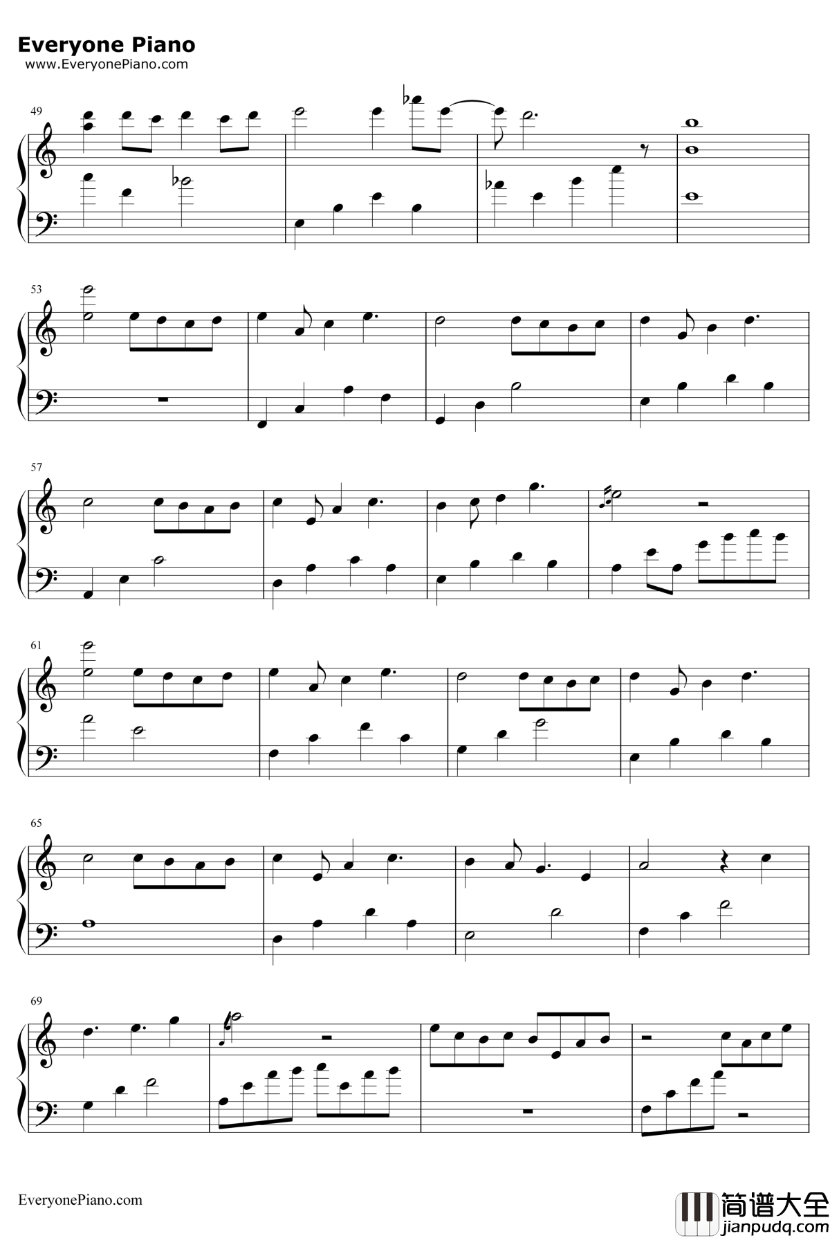 我的一个道姑朋友钢琴谱_三个糙汉一个软妹组_剑网3剧情歌