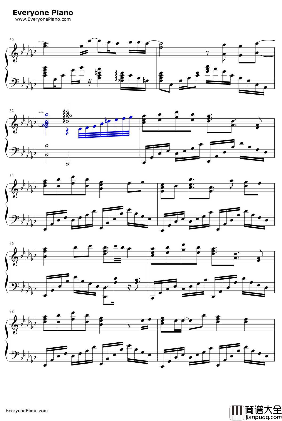 いくつもの夜を越えて钢琴谱_初音未来