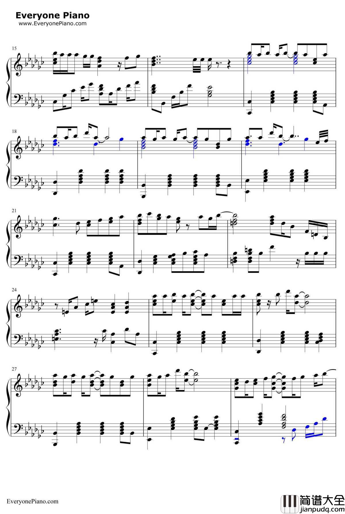 いくつもの夜を越えて钢琴谱_初音未来
