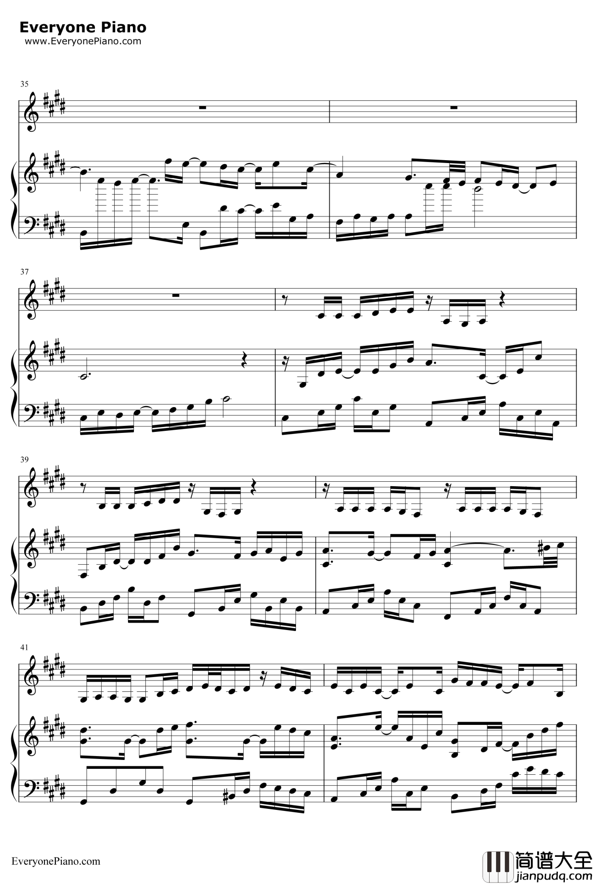 走着走着就散了钢琴谱_庄心妍_双世宠妃OST