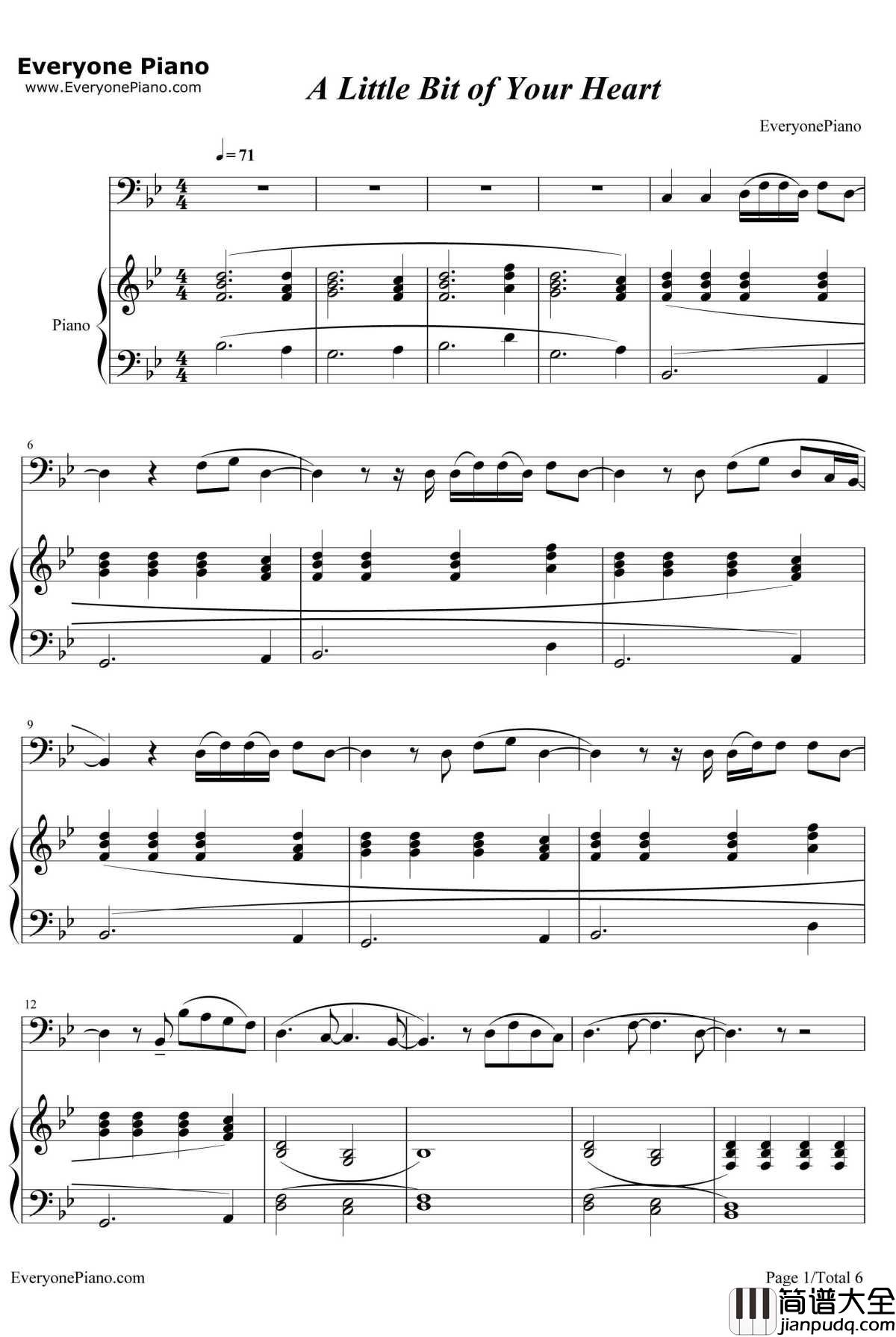 Just_A_Little_Bit_Of_Your_Heart钢琴谱_ArianaGrande