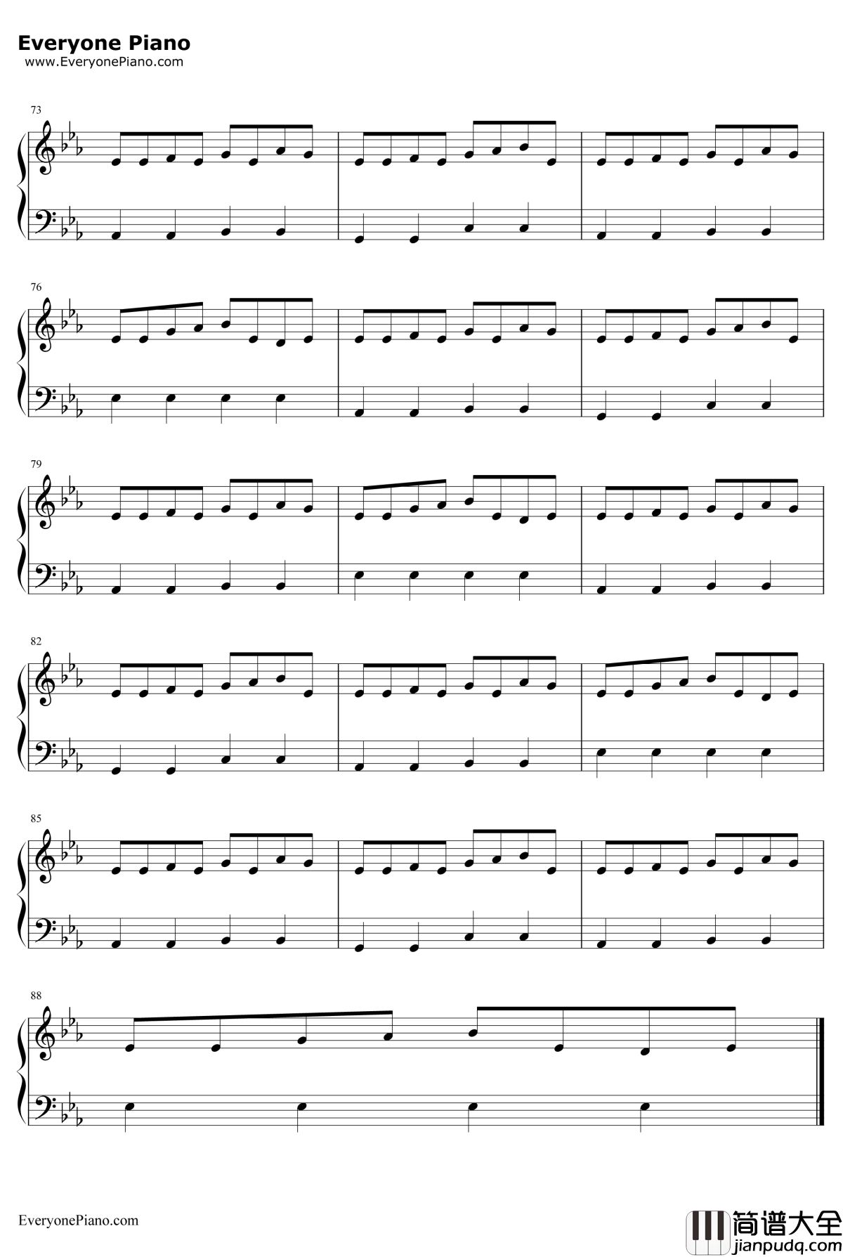 你好钢琴谱_初音未来