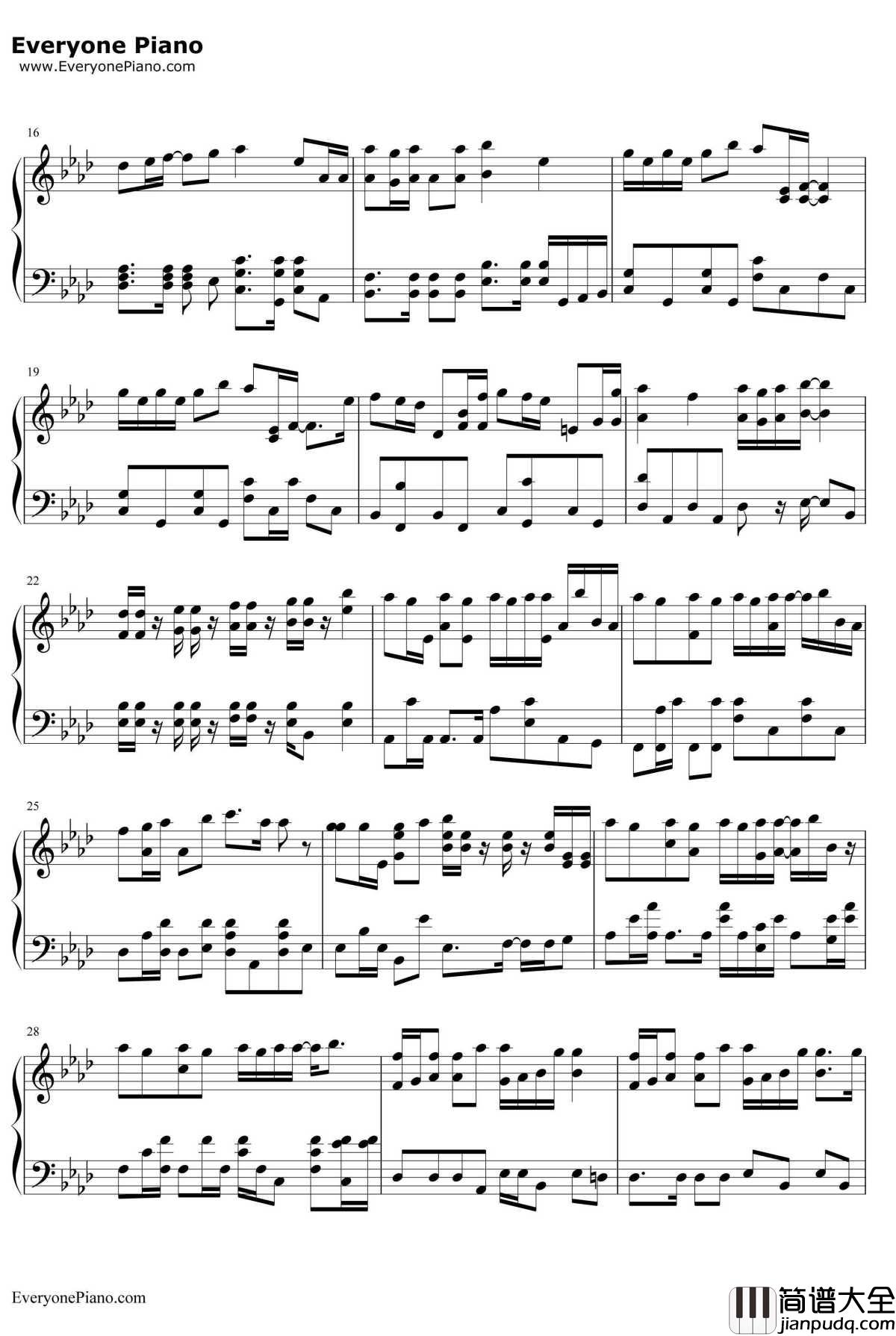 心のプラカード钢琴谱_AKB48_心意告示牌_AKB48