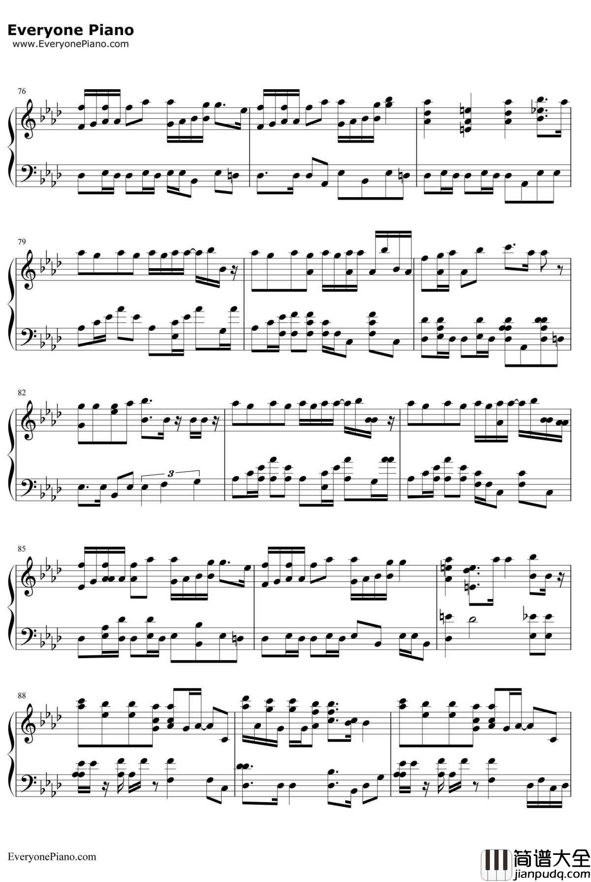 心のプラカード钢琴谱_AKB48_心意告示牌_AKB48