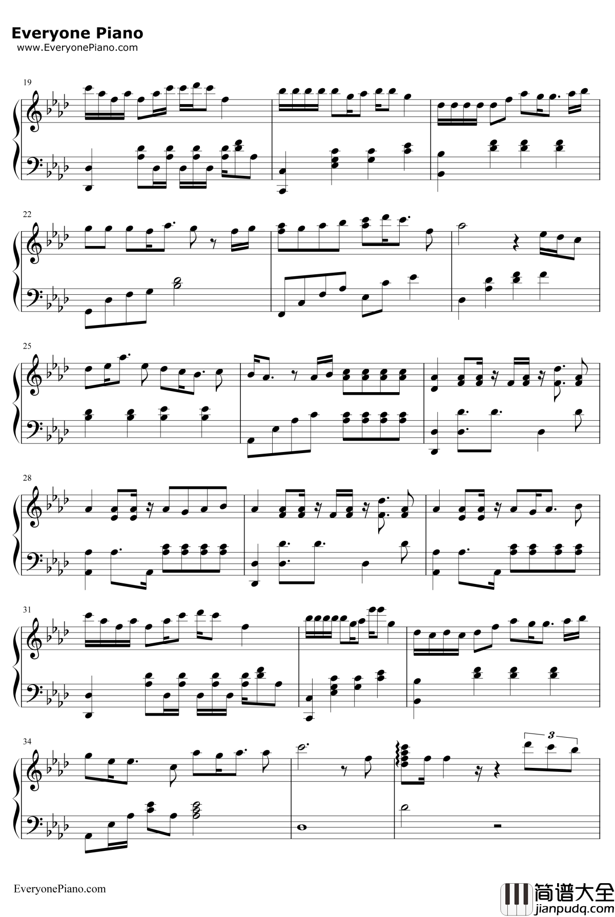 习惯失恋钢琴谱_容祖儿