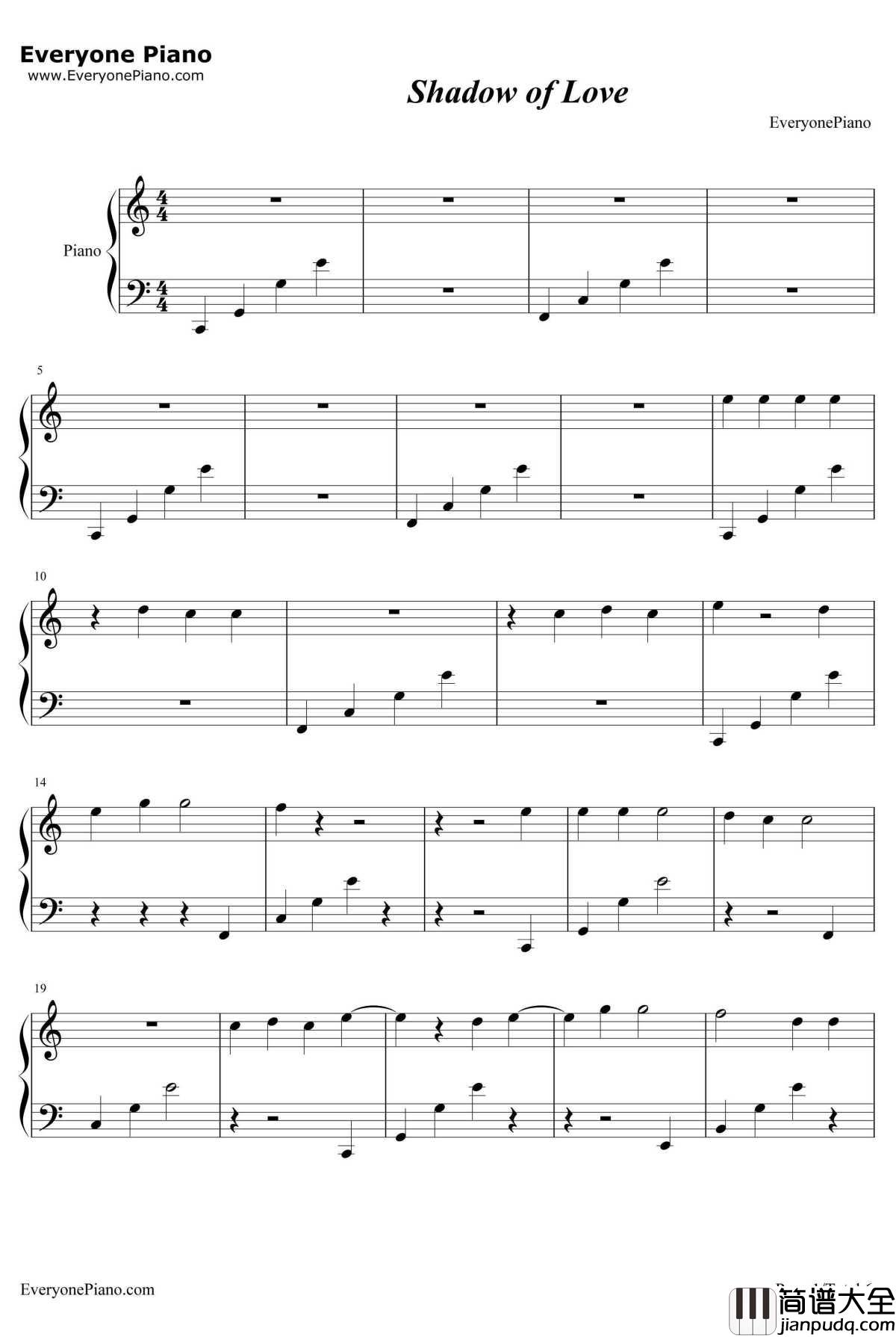 Shadow_of_Love钢琴谱_OLIVIA_NANA插曲