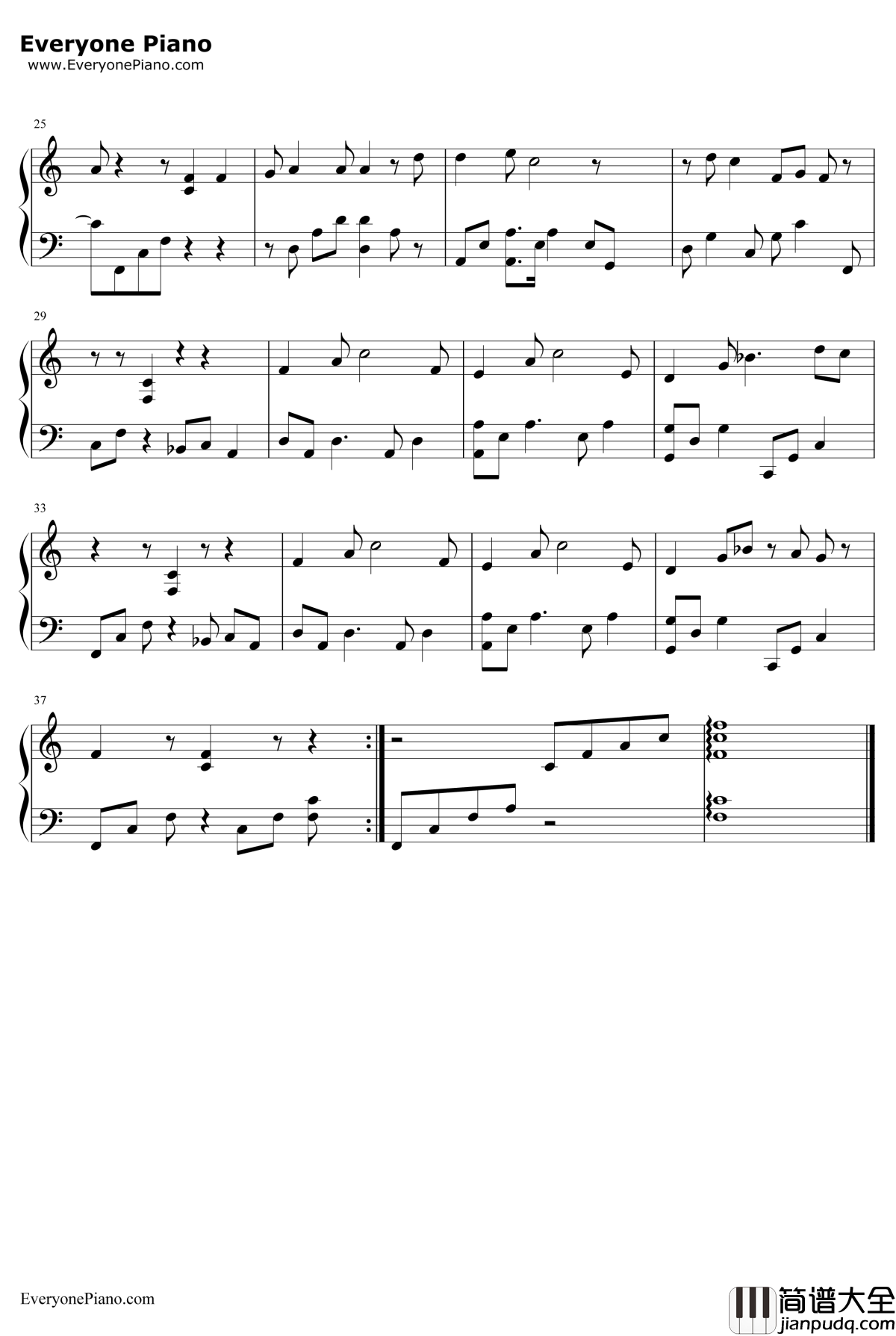 想听到说相爱钢琴谱_DaEndorphine