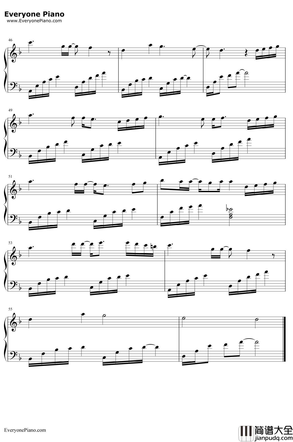 小小天涯钢琴谱_郁可唯_上古情歌插曲