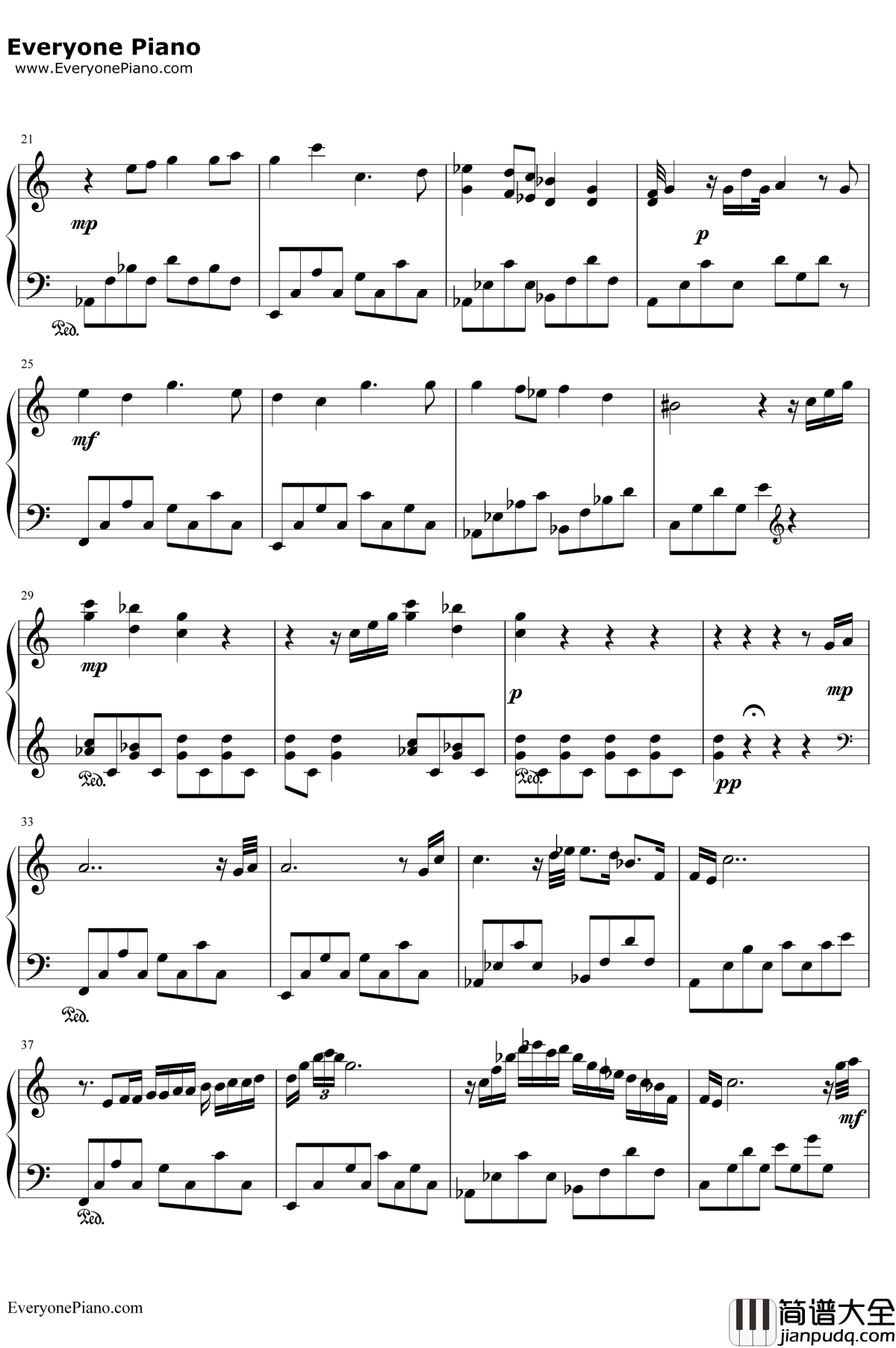 MastintheMist钢琴谱_菅野洋子_大航海时代2背景音乐