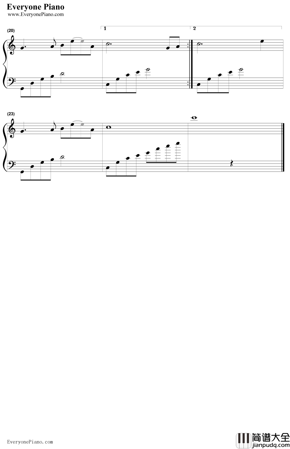 女儿情钢琴谱简单版_吴静_西游记插曲