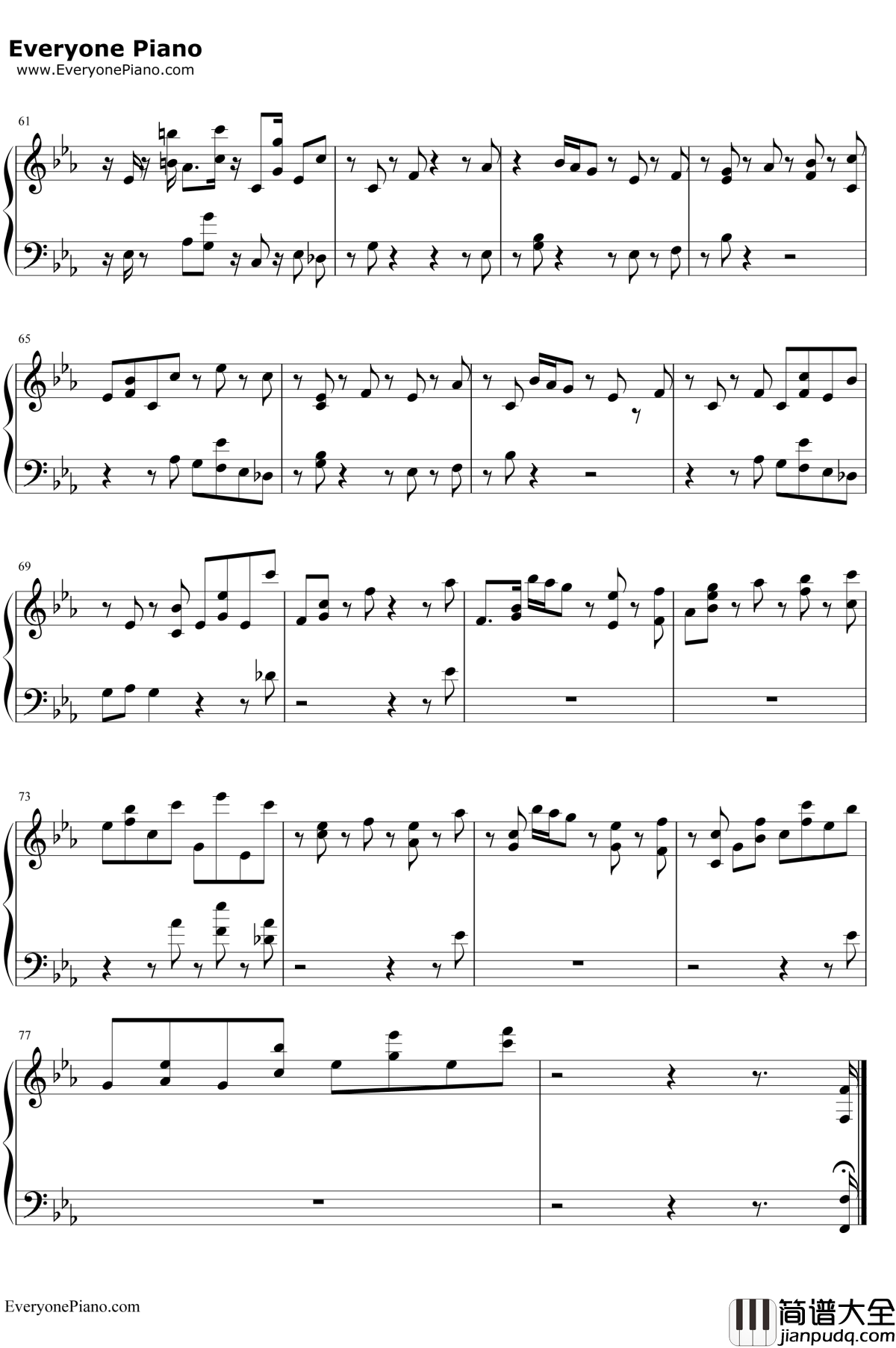 Fable钢琴谱_Rayark_Deemo游戏歌曲