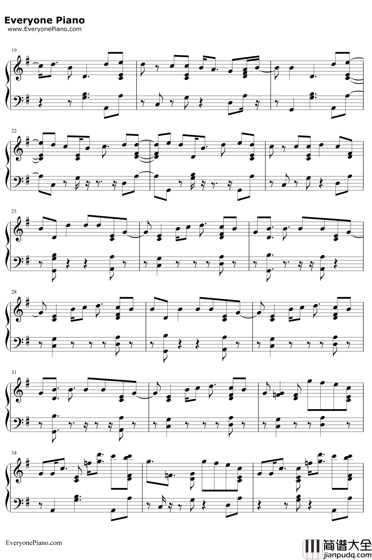 BibiaBeYeYe钢琴谱_EdSheeran_EdSheeran