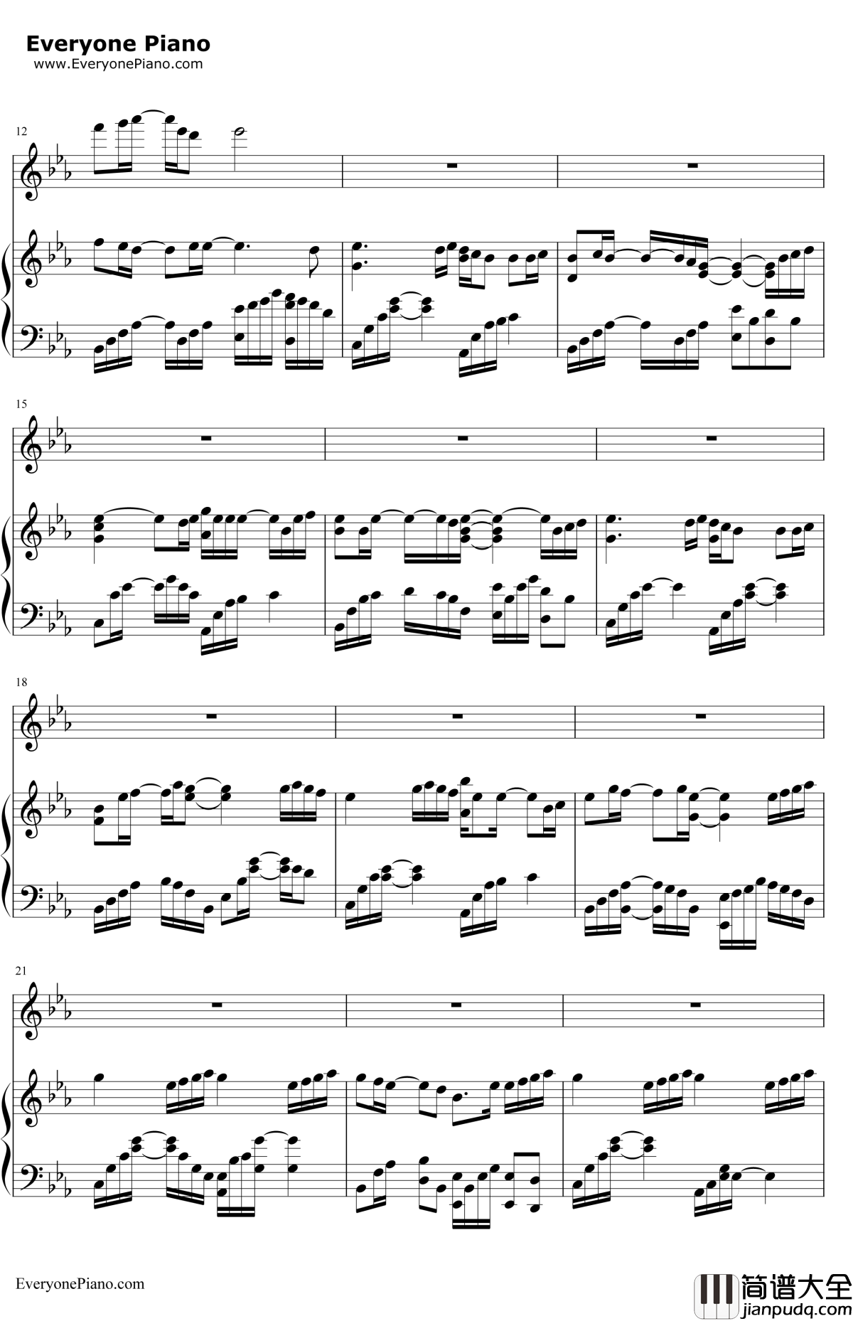 一半一半钢琴谱__洛天依