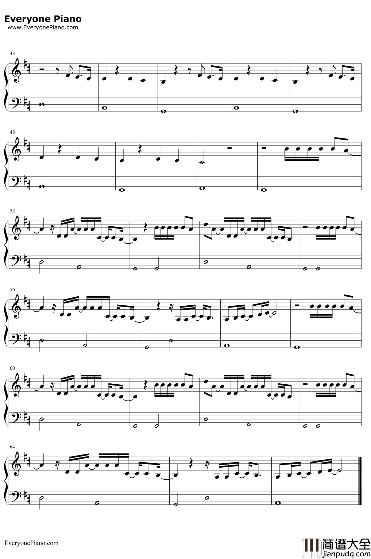 Rainbow钢琴谱__Sia_大电影小马宝莉主题曲