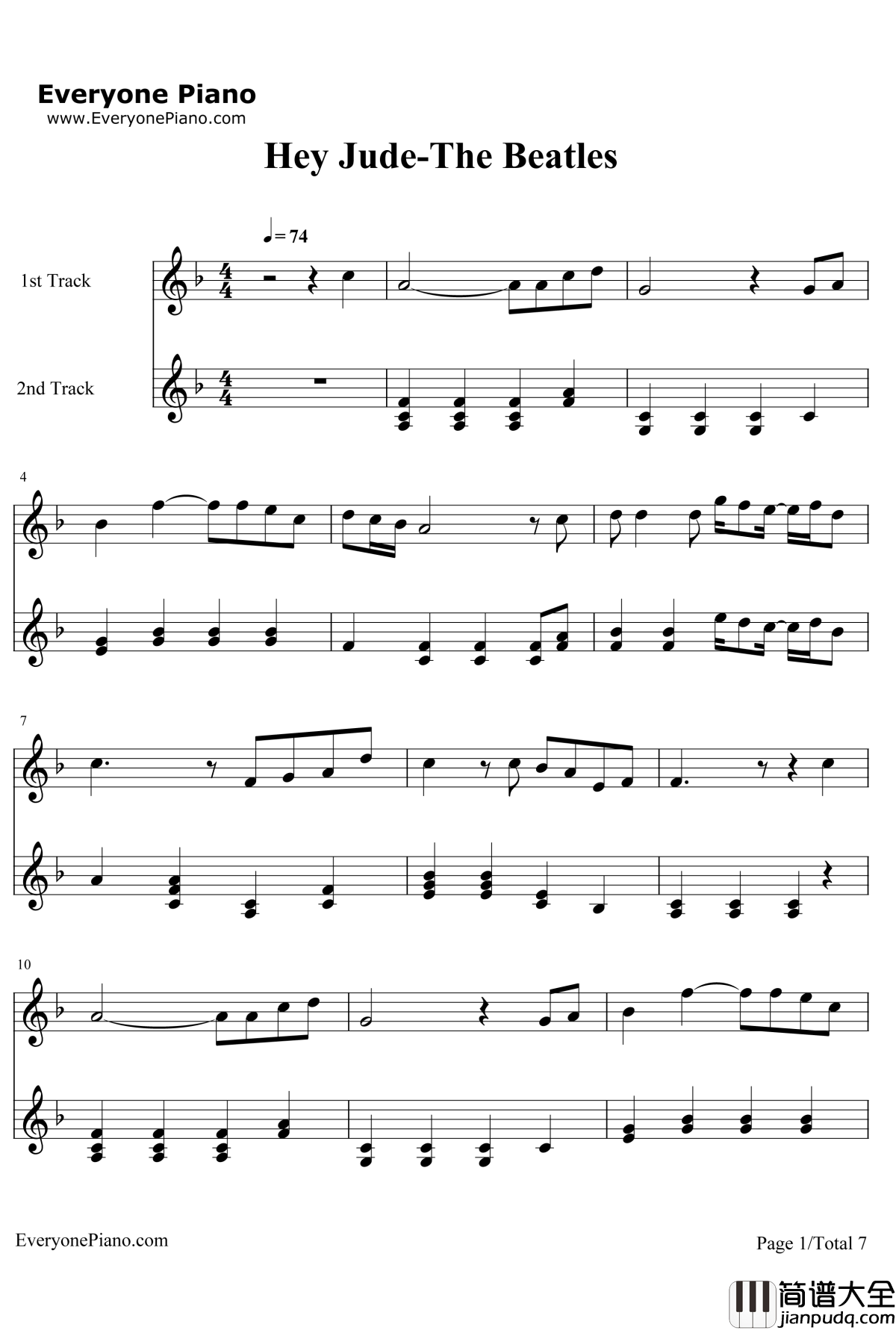 Hey_Jude钢琴谱_披头士乐队TheBeatles_HeyJude