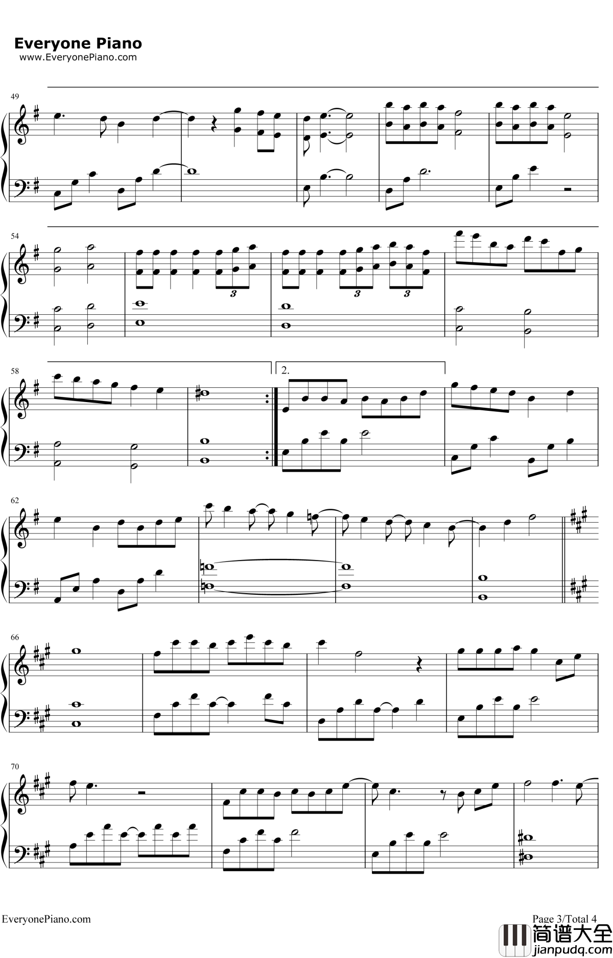 凉凉钢琴谱_张碧晨/杨宗纬_电视剧_三生三世十里桃花_