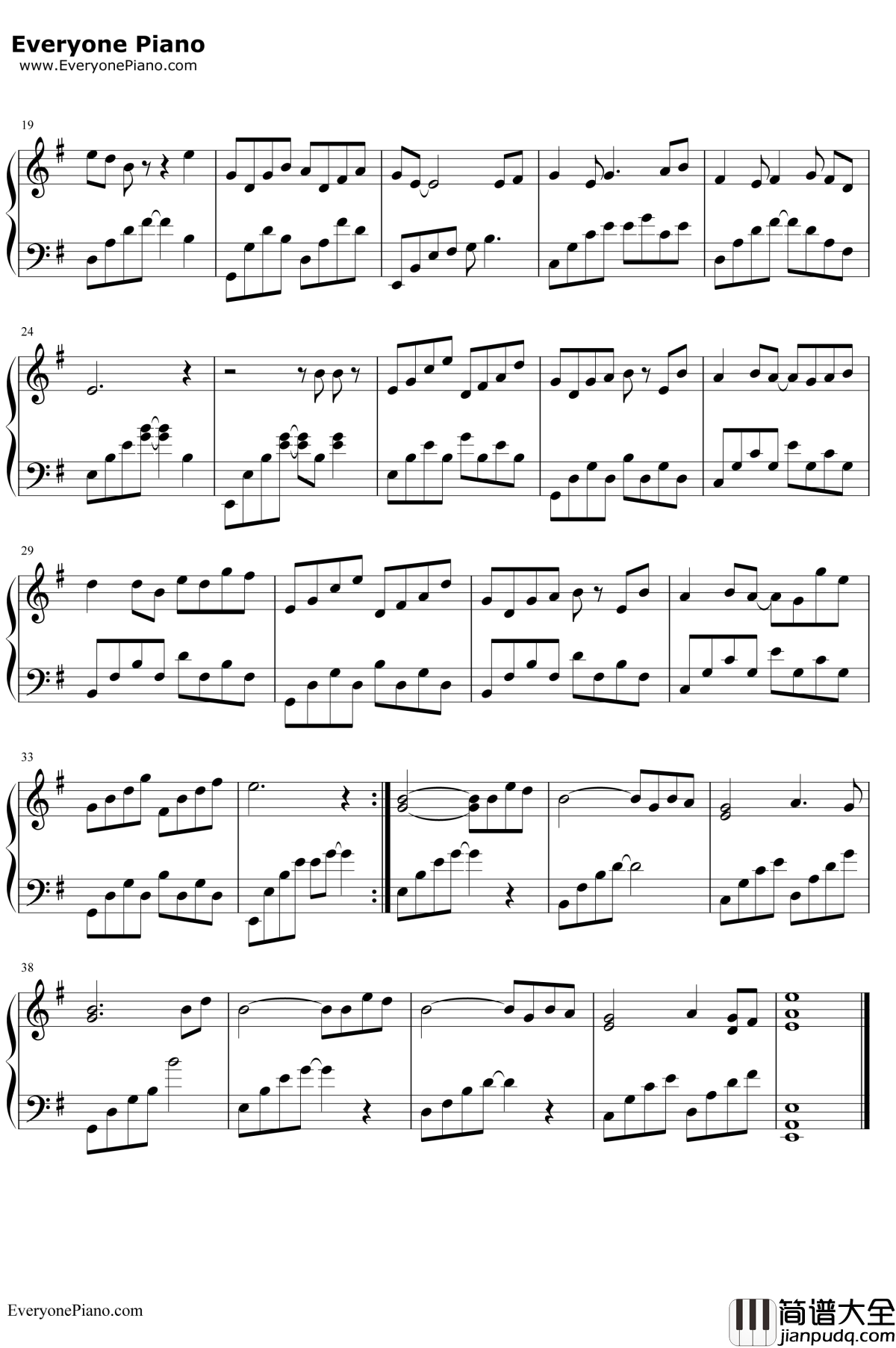 雨碎江南钢琴谱_河图__简单版