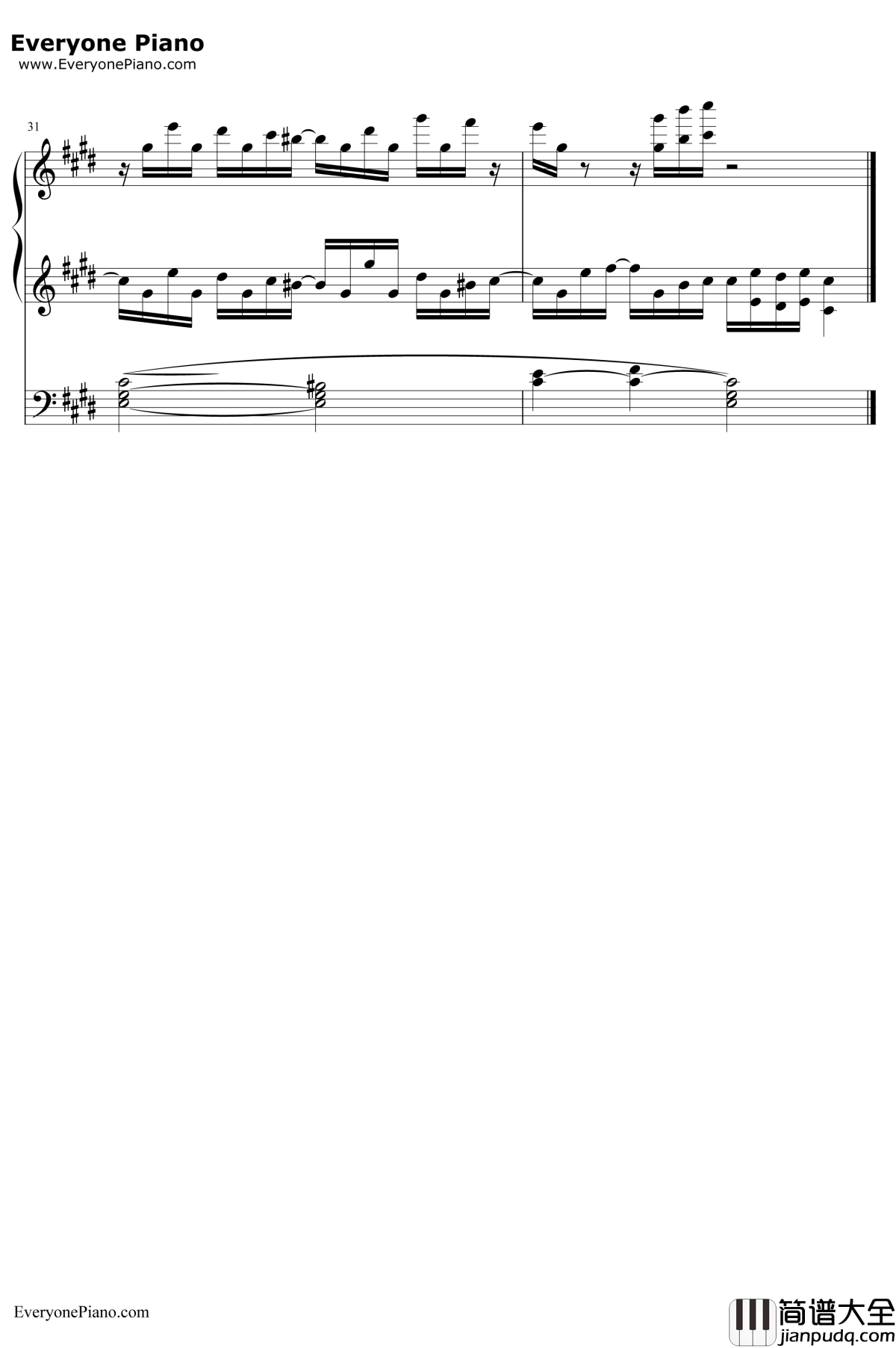 華のメッセンジャー钢琴谱_幽閉サテライト_幽閉サテライト