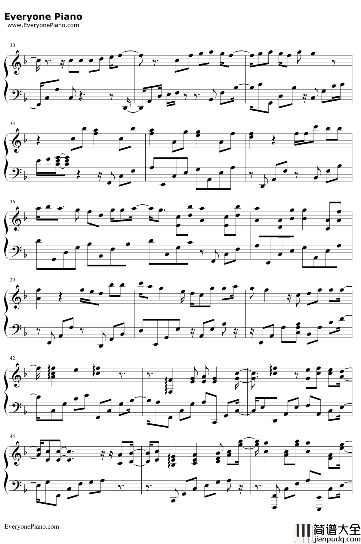 爱情天堂钢琴谱_陈慧琳_LoveParadise