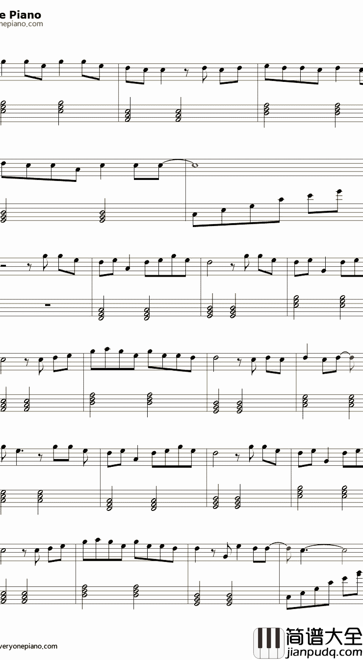 青花瓷简单版钢琴谱_周杰伦