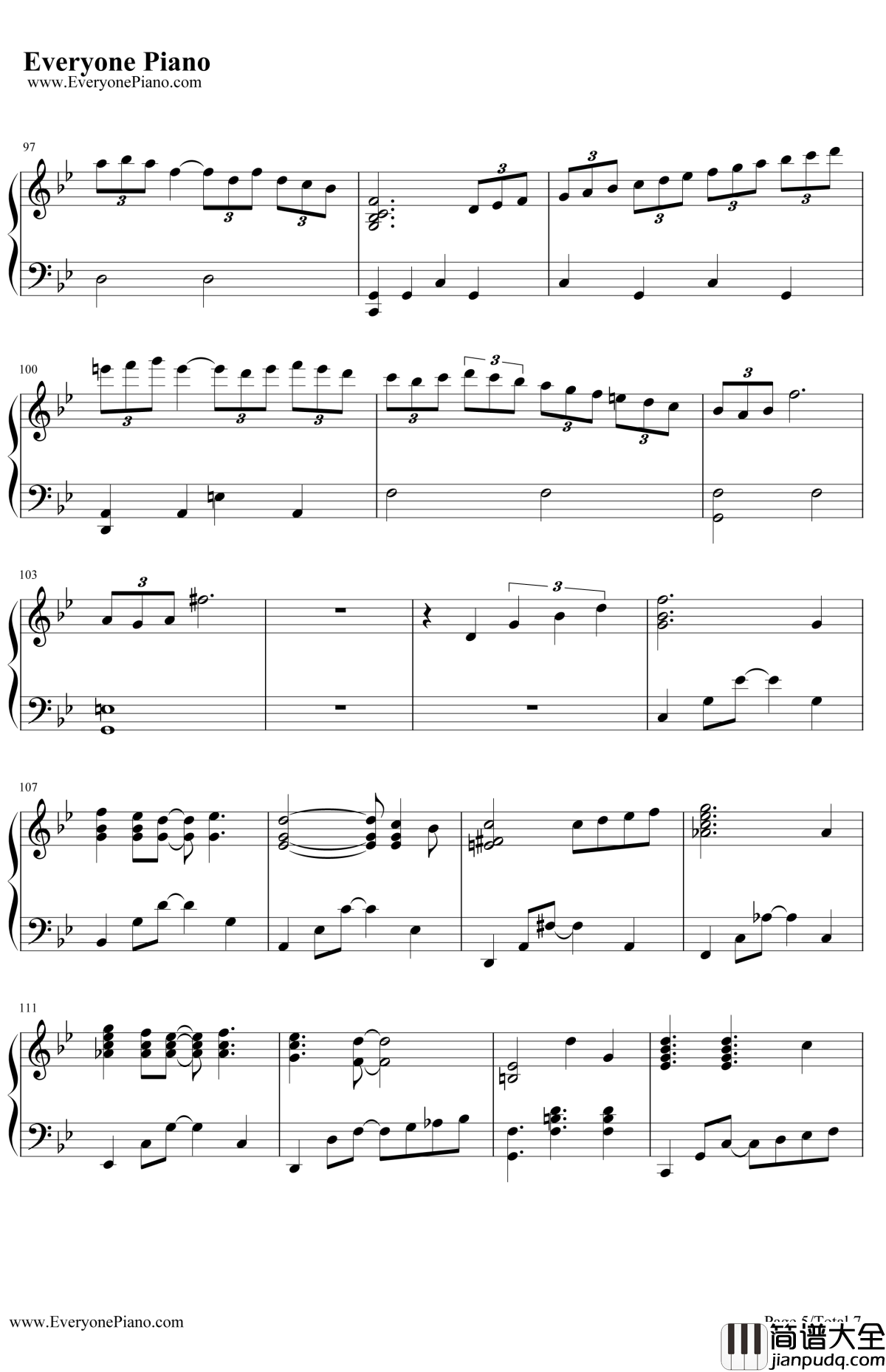 Ballade钢琴谱_久石让_Brother