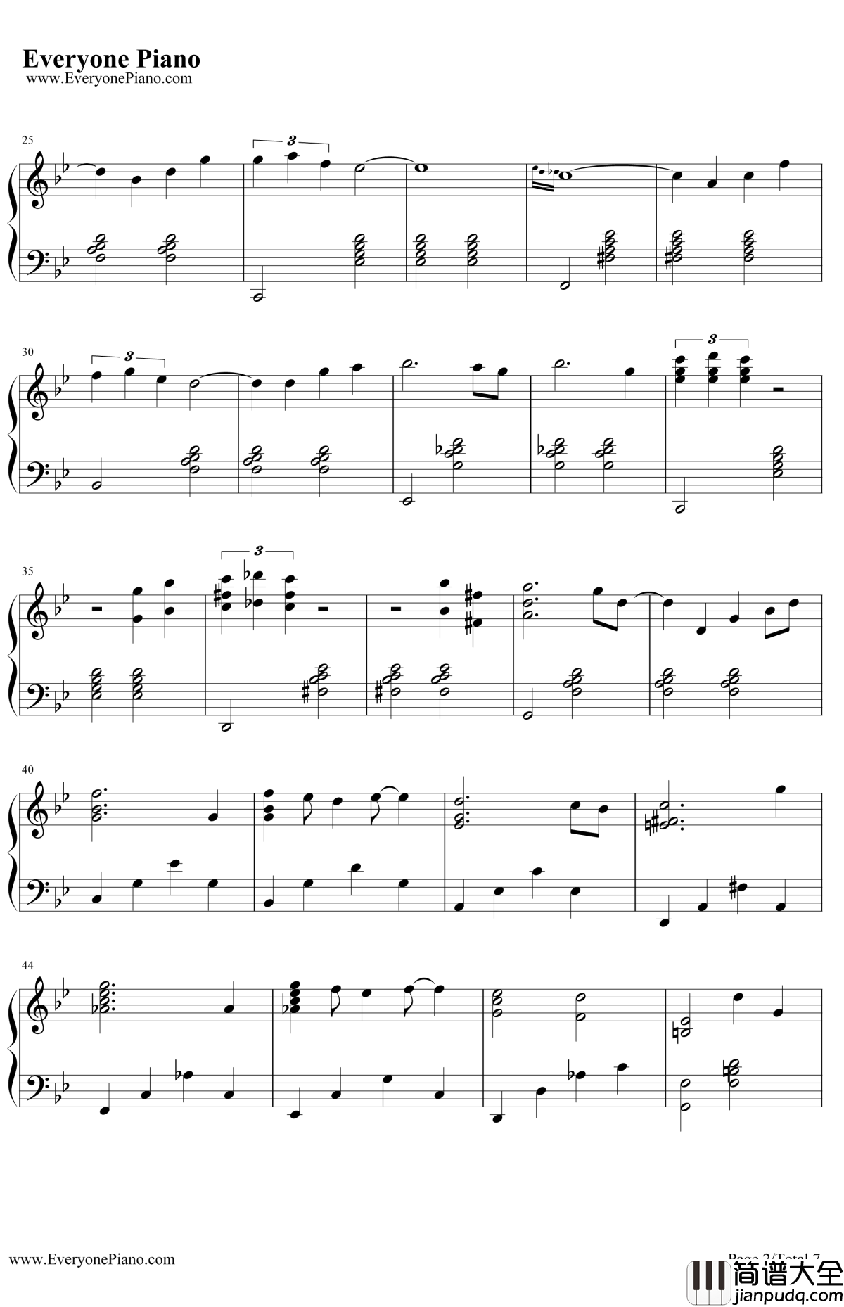 Ballade钢琴谱_久石让_Brother