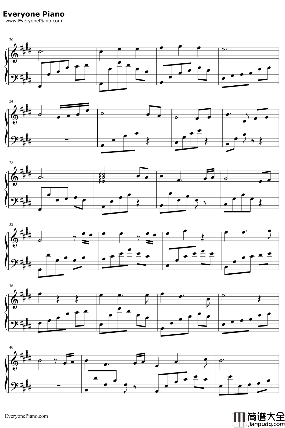 月神钢琴谱_班得瑞