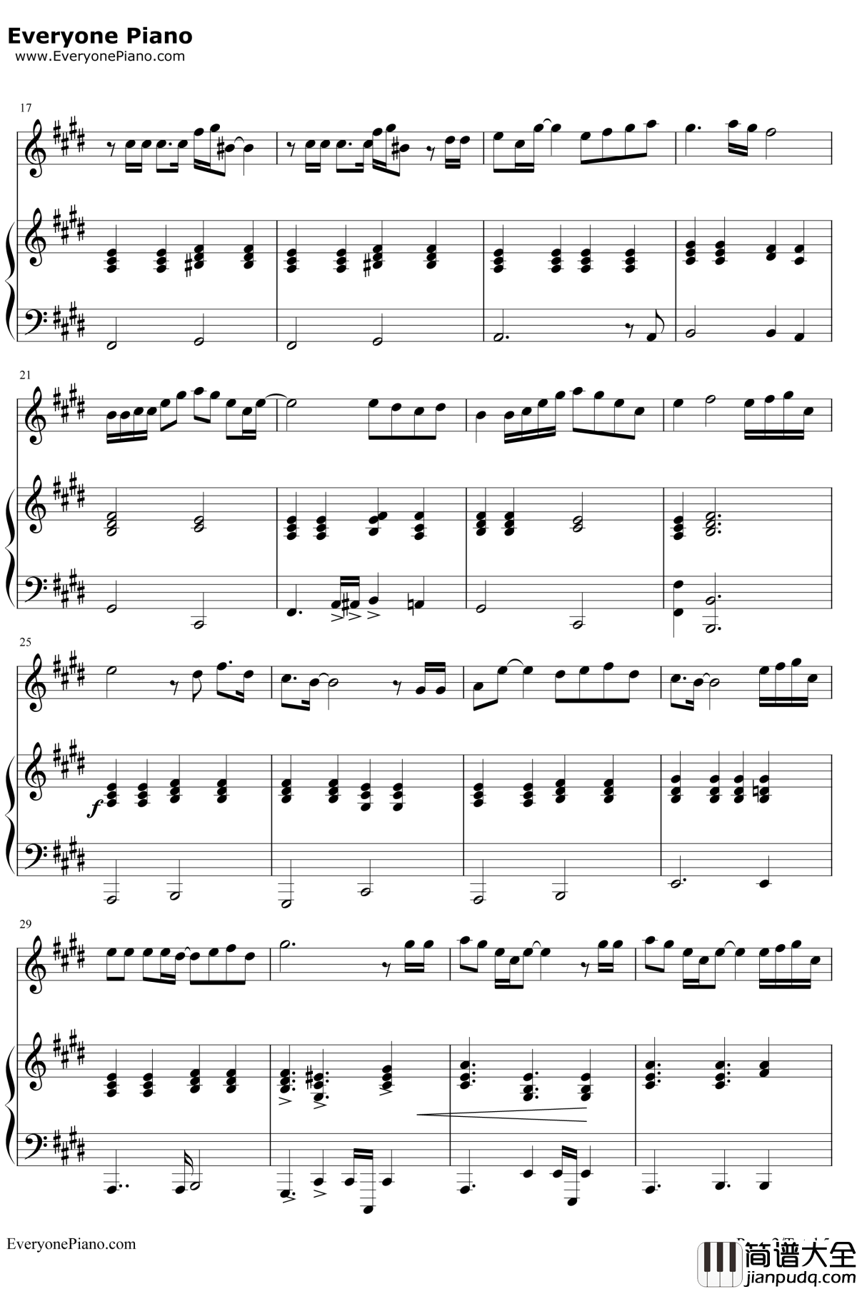 三国駅钢琴谱_Aiko_三国站