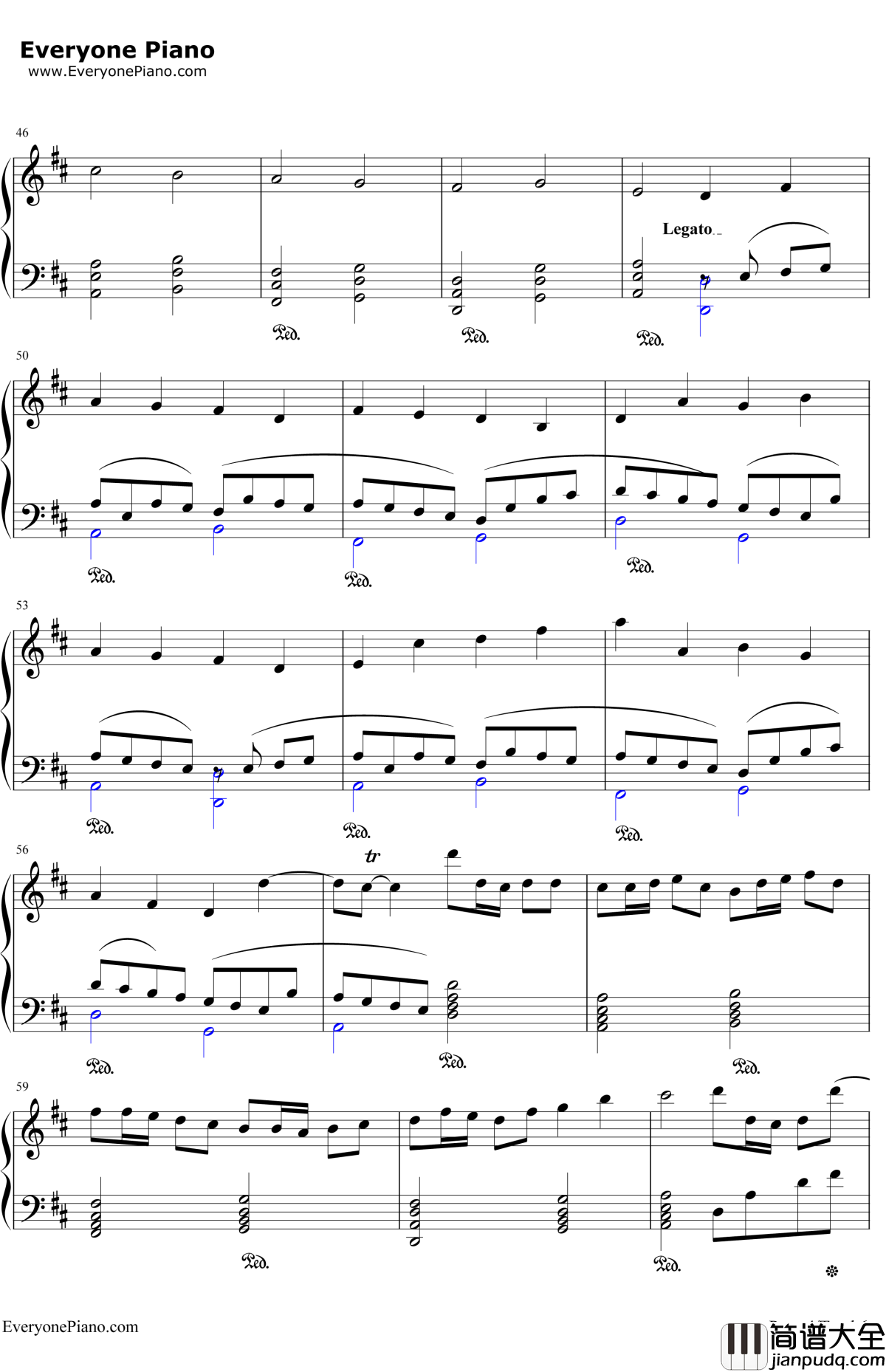 卡农大爱人间钢琴谱_巴哈贝尔Pachelbel