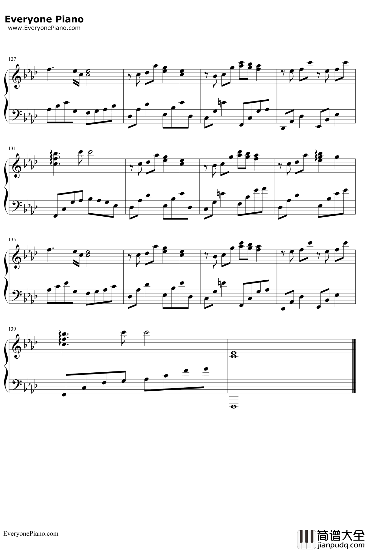 雨のちおもいで钢琴谱_志仓千代丸