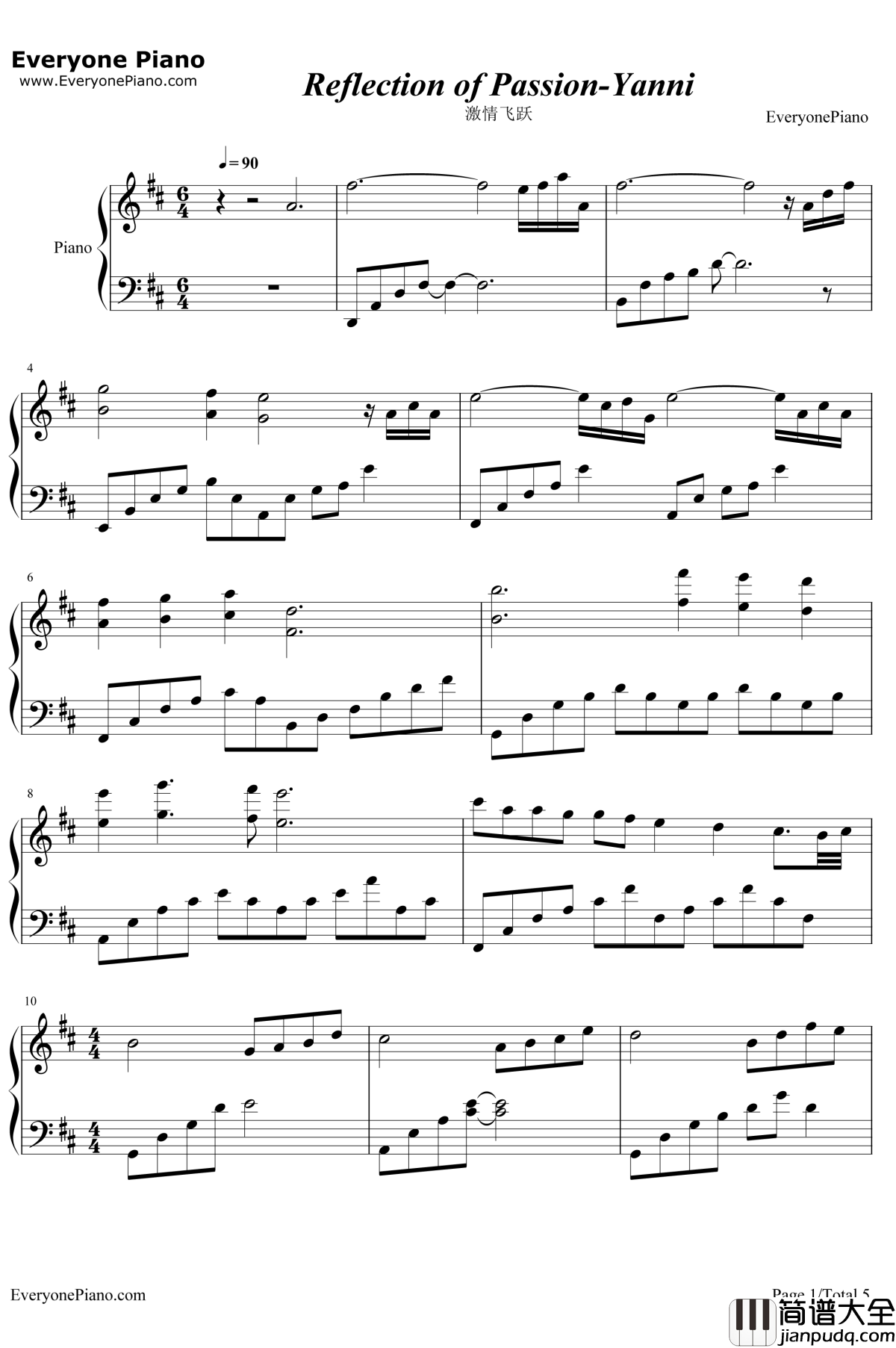 Reflections_of_Passion钢琴谱__雅尼