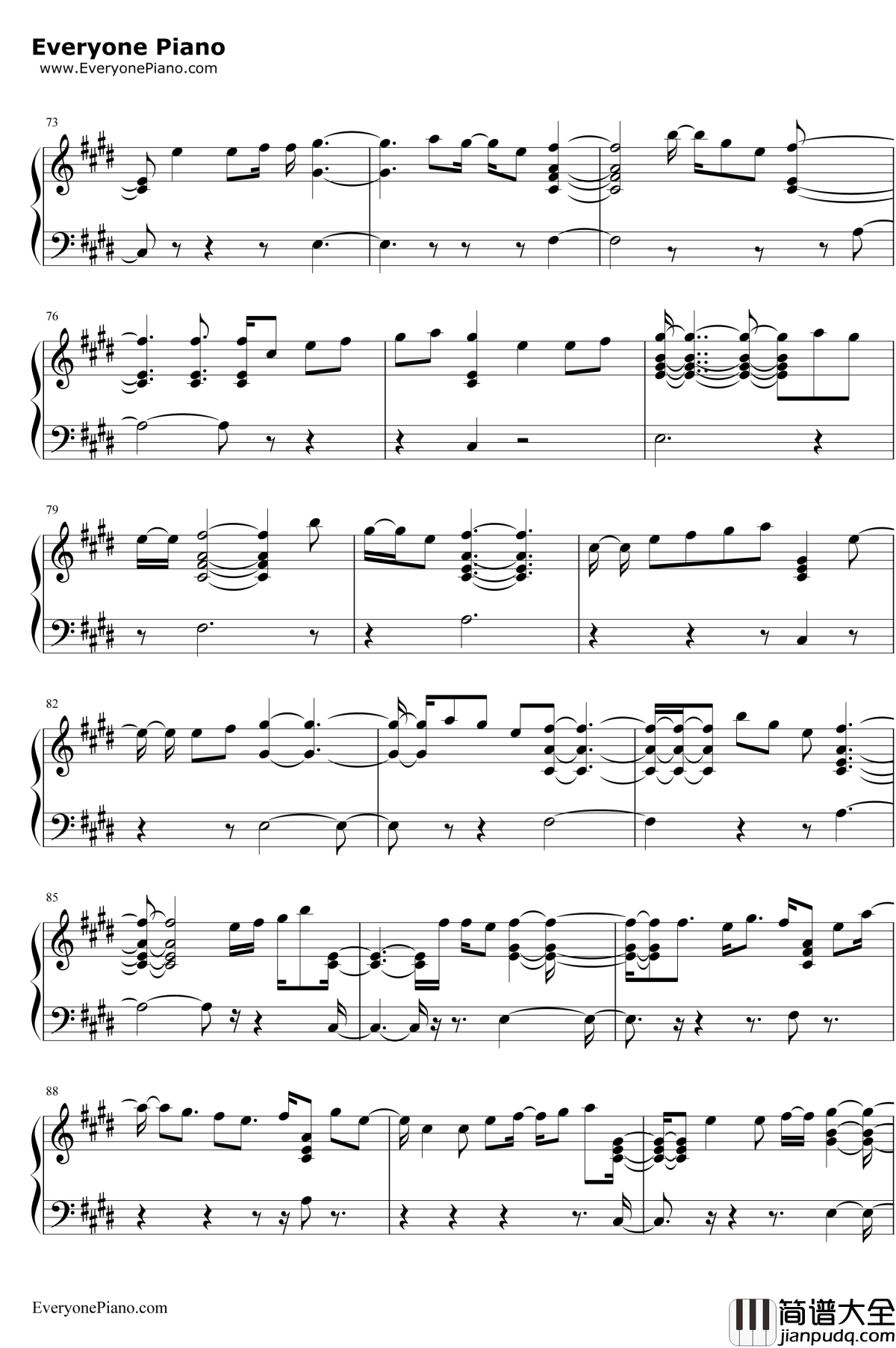 Angel钢琴谱_FifthHarmony