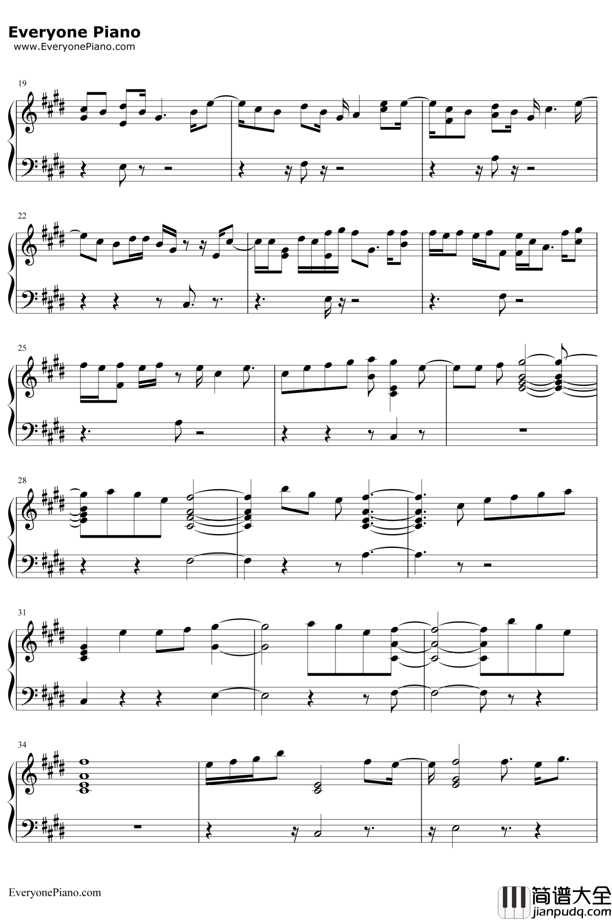 Angel钢琴谱_FifthHarmony