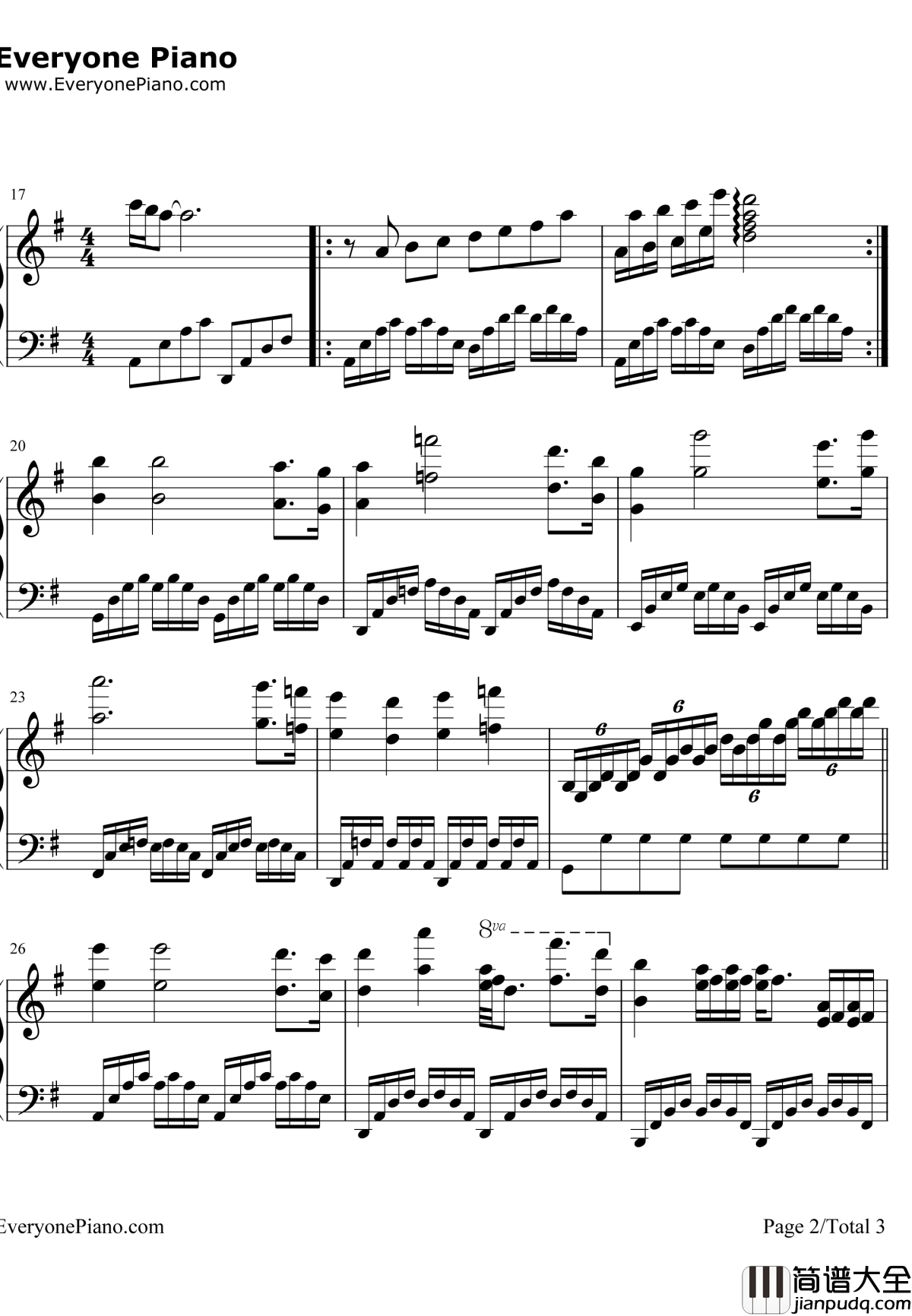 海边的星空钢琴谱_理查德•克莱德曼