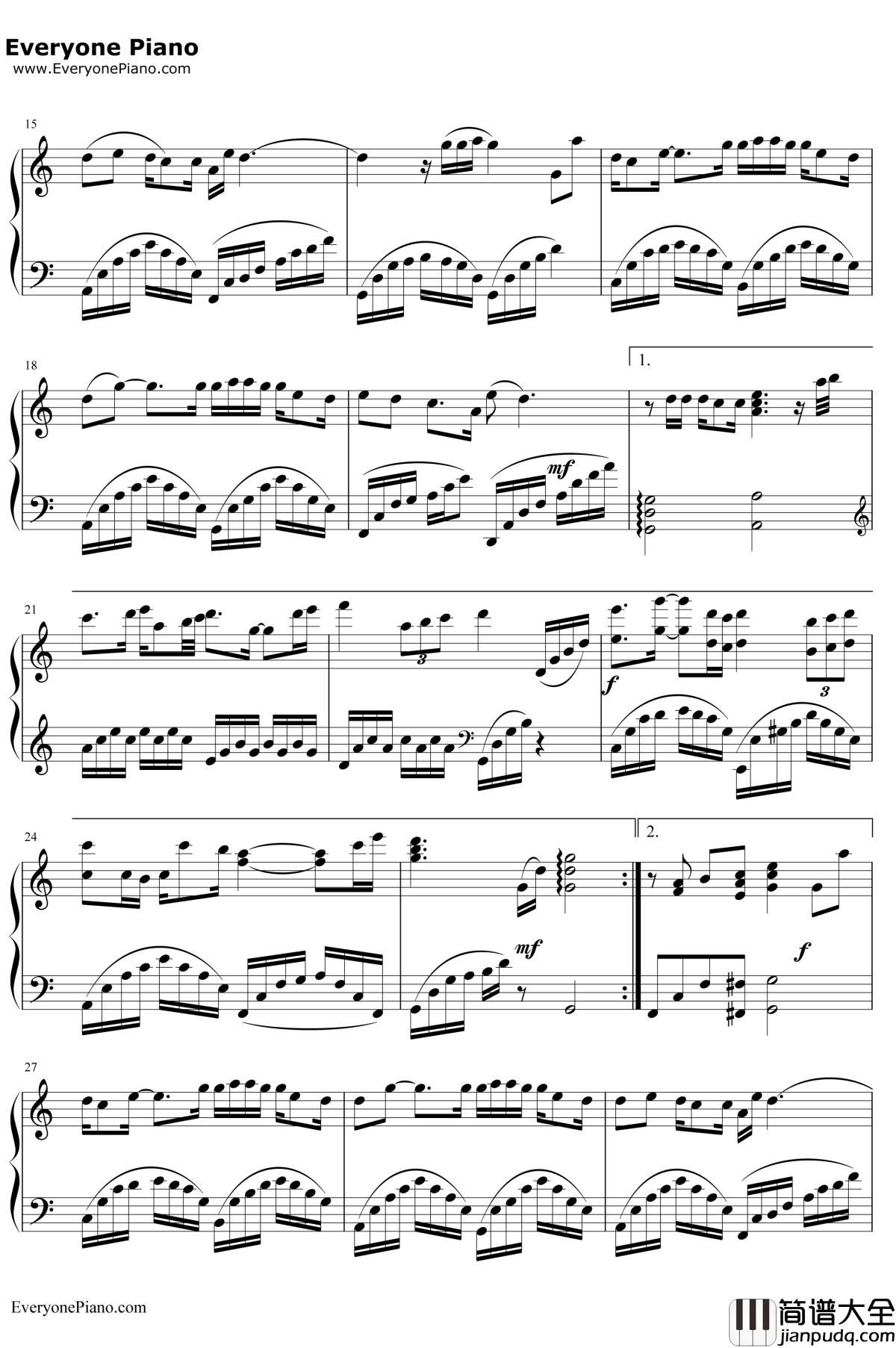 若即若离钢琴谱_孙楠_你的生命如此多情主题曲