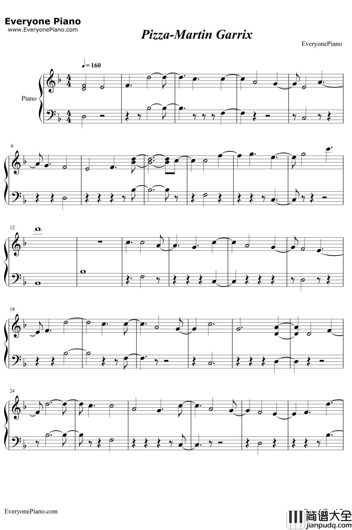 Pizza钢琴谱__MartinGarrix