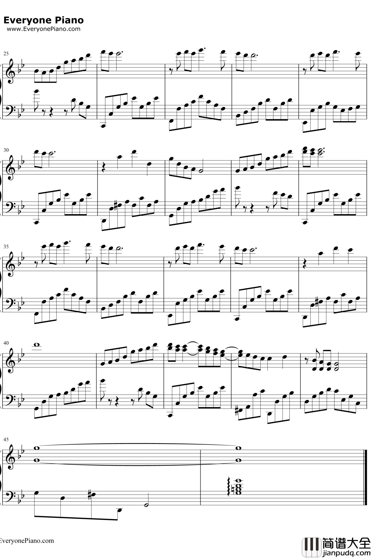 乡愁钢琴谱_理查德克莱德曼