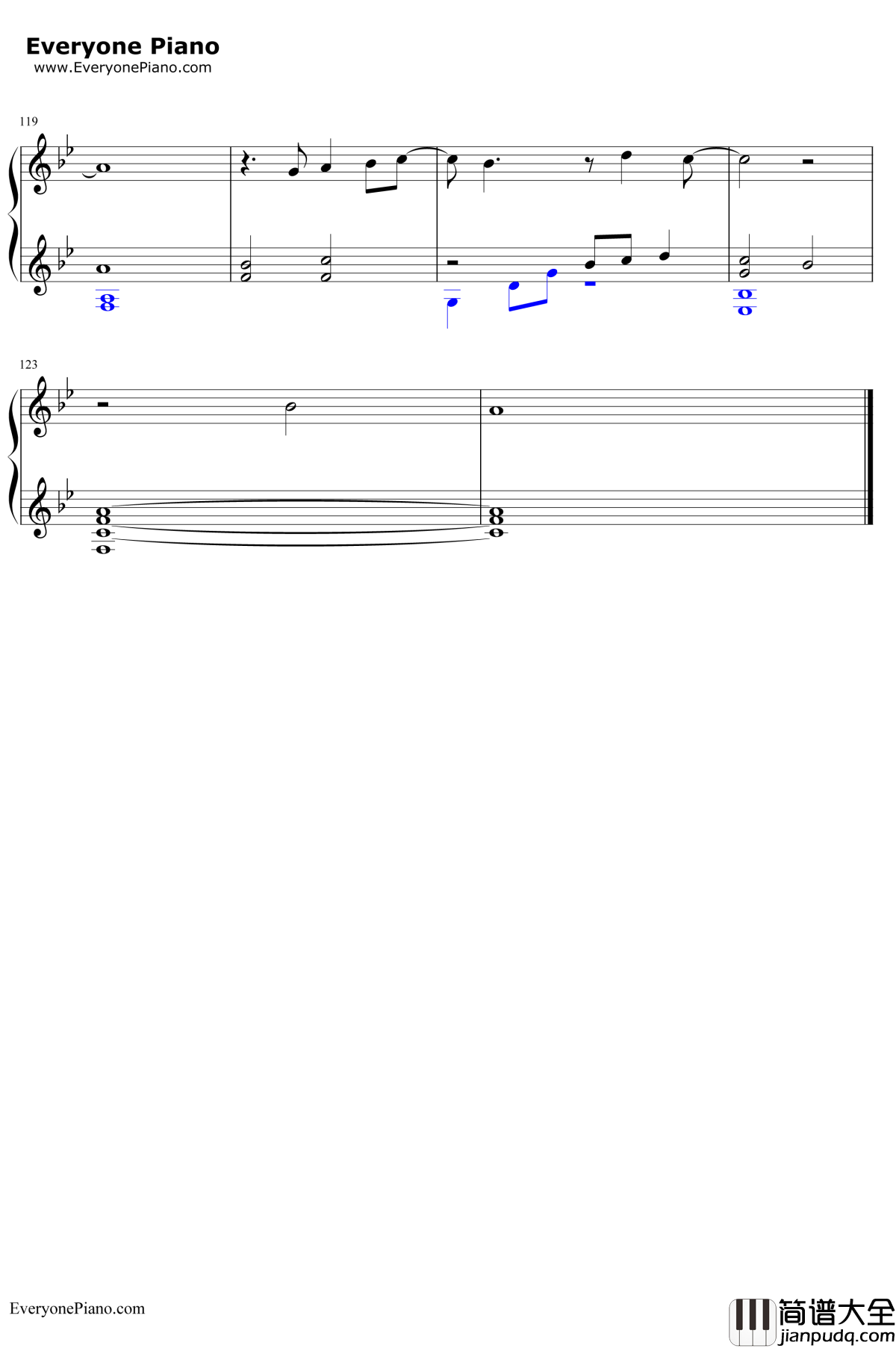 Because_Of_You钢琴谱_凯莉·克莱森KellyClarkson_因为你_凯莉·克莱森