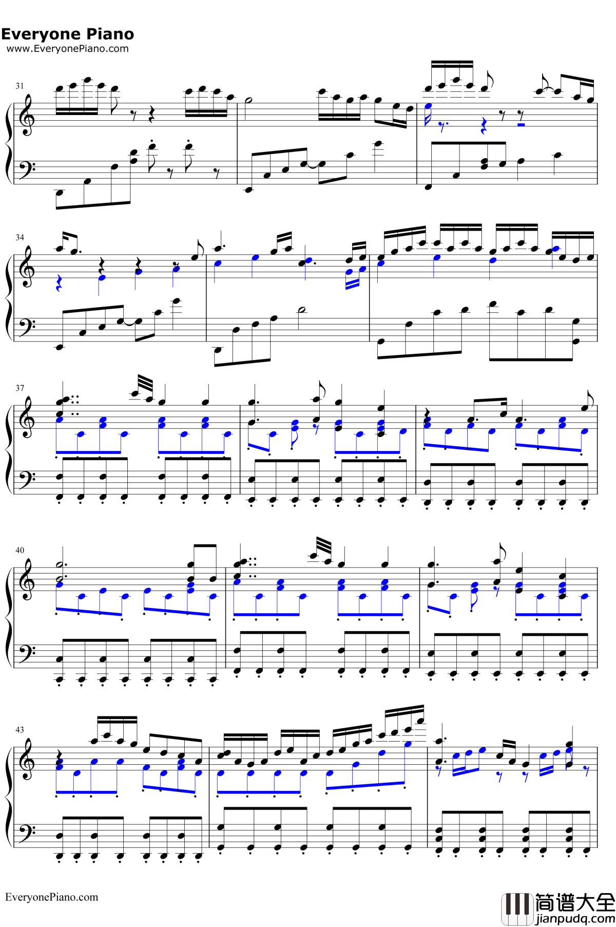 彩蝶舞夏钢琴谱_何真真_舌尖上的中国配乐