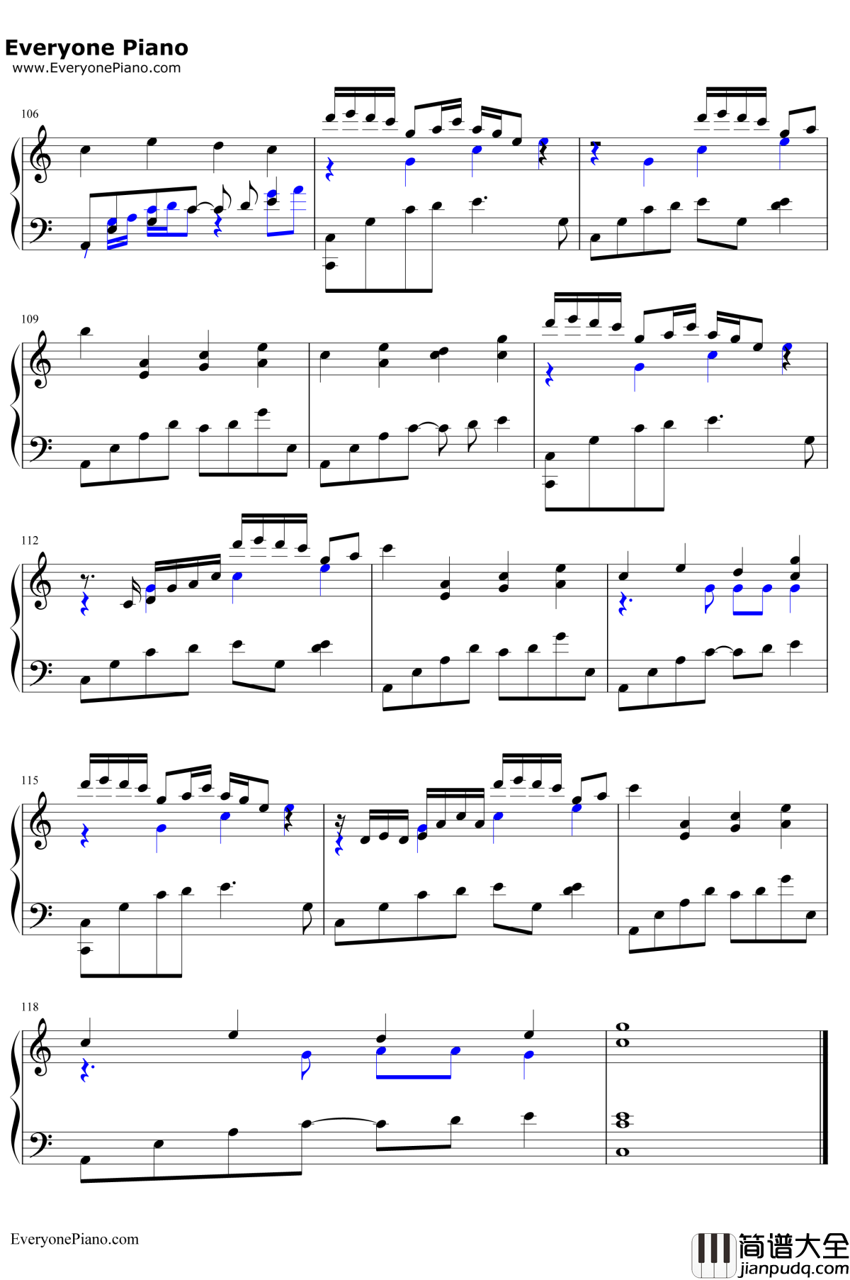 彩蝶舞夏钢琴谱_何真真_舌尖上的中国配乐