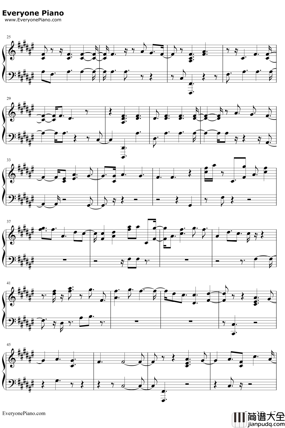 Young_Dumb_Broke钢琴谱_Khalid