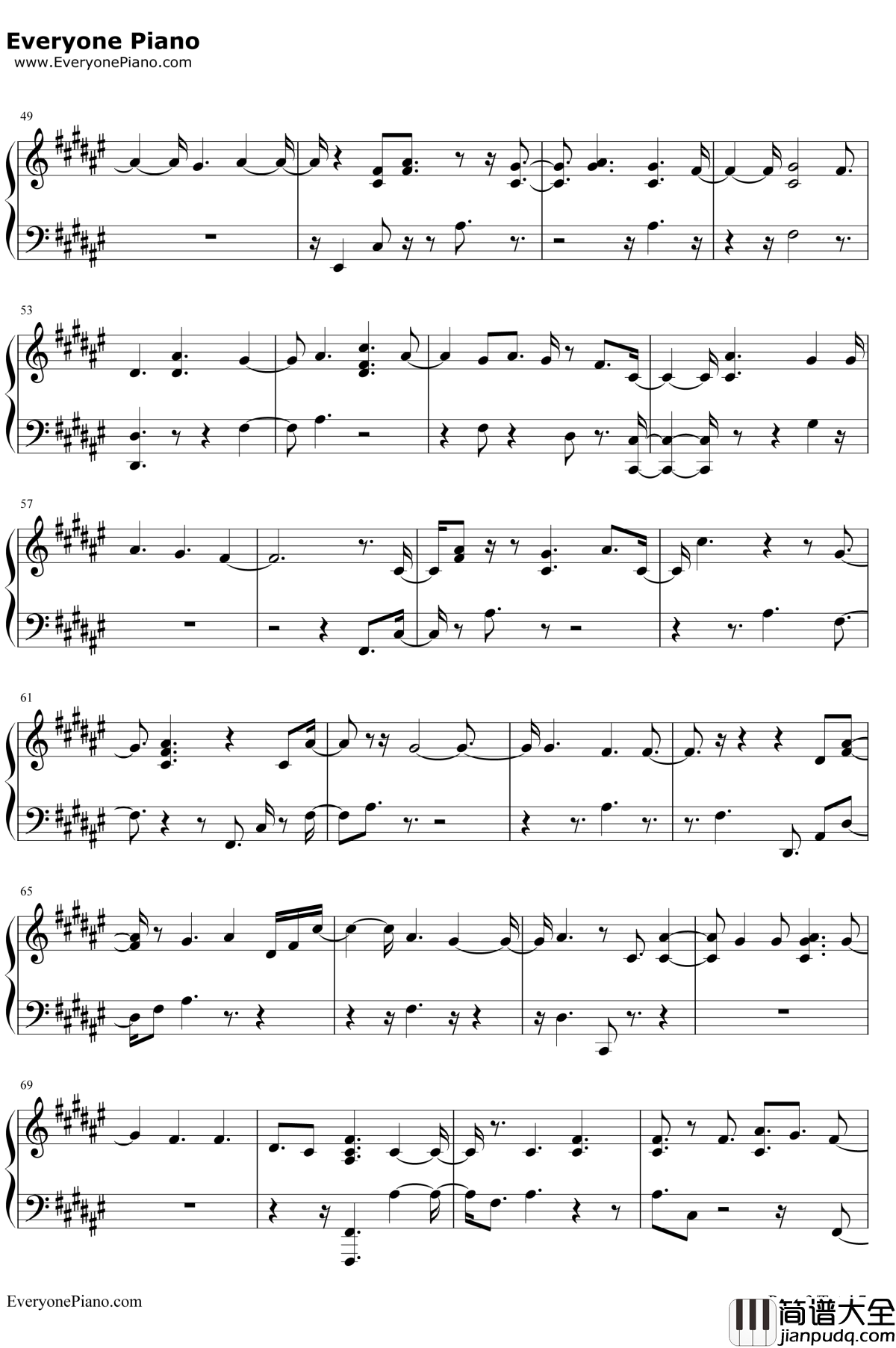 Young_Dumb_Broke钢琴谱_Khalid