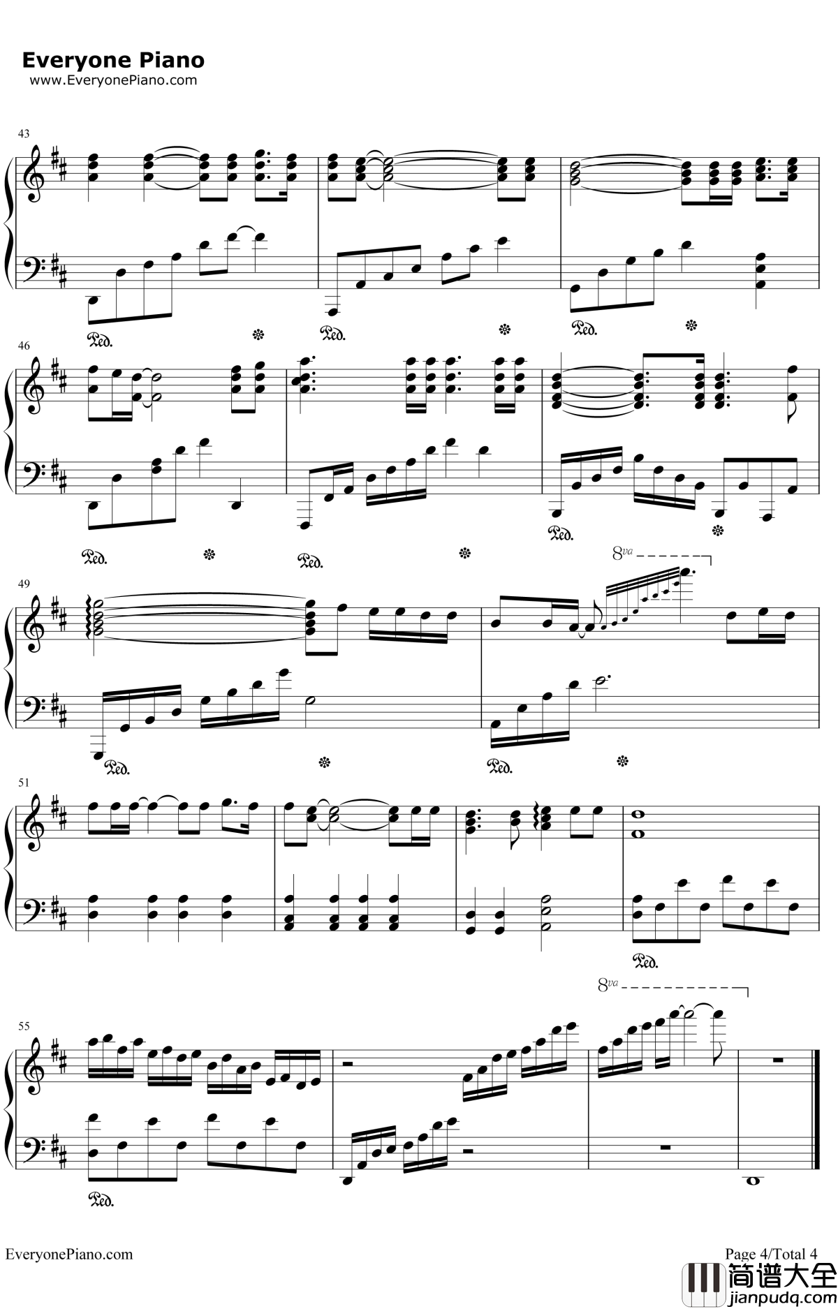 爱是花你是种子钢琴谱_北村春美宫崎骏_TheRose_岁月的童话_宫崎骏动画