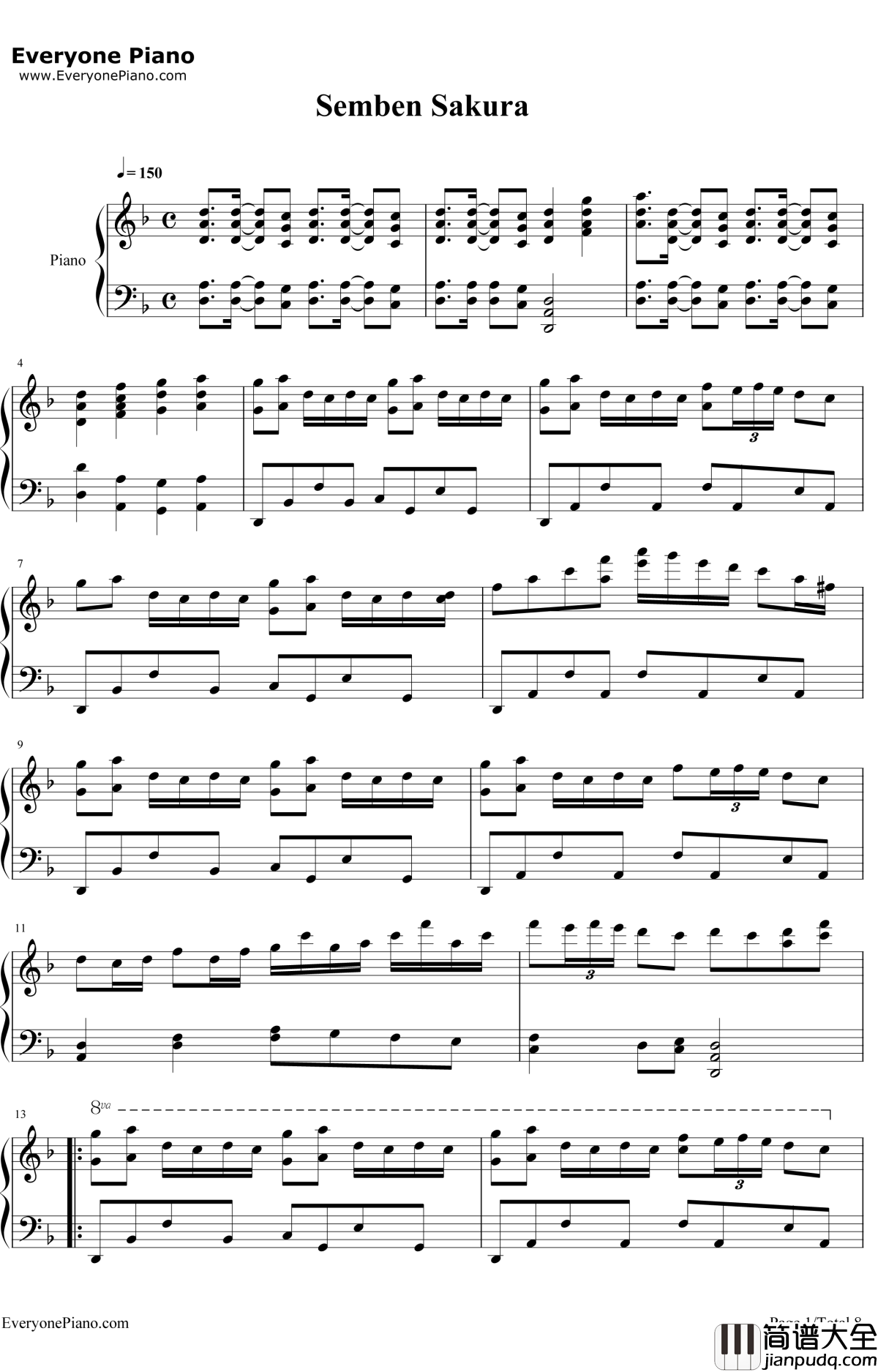 千本樱钢琴谱__初音未来